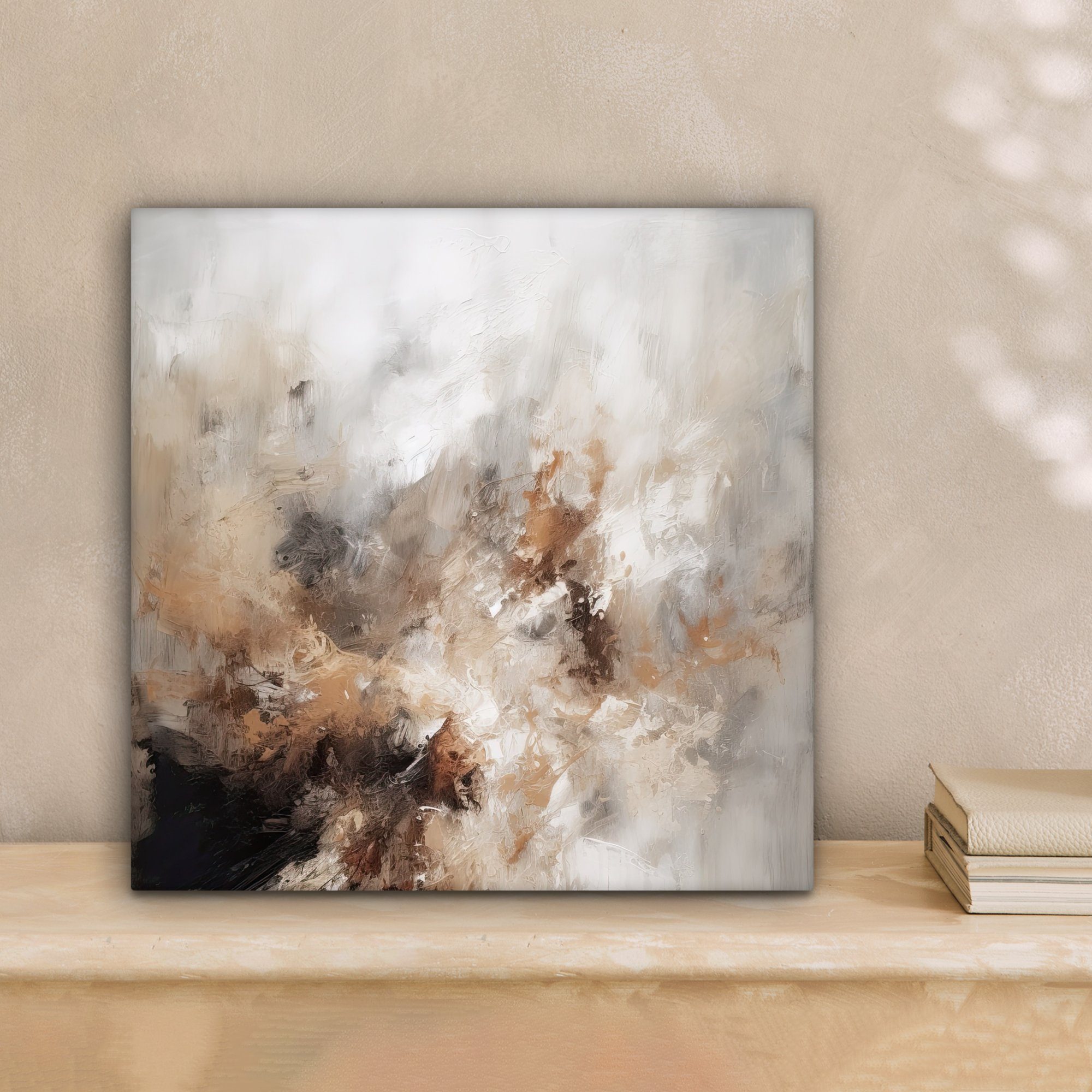 OneMillionCanvasses® Leinwandbild Farbe - Abstrakt - Beige - Kunst, Fotodru günstig online kaufen