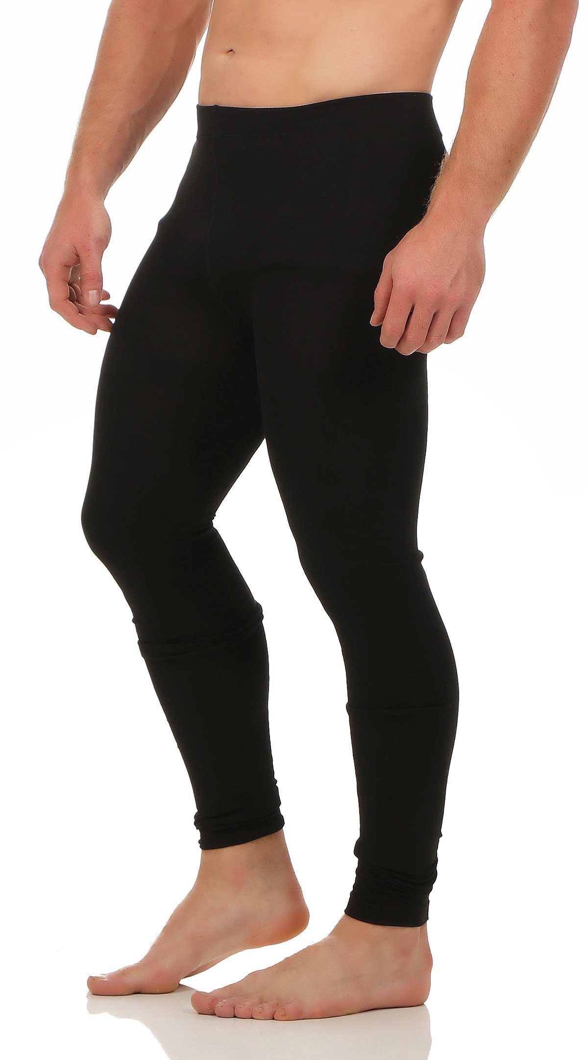 CLEO STYLE Lange Unterhose Herren Thermo Leggings CL 2020 Black / 2 Stück S / M – Bild 3 von 4