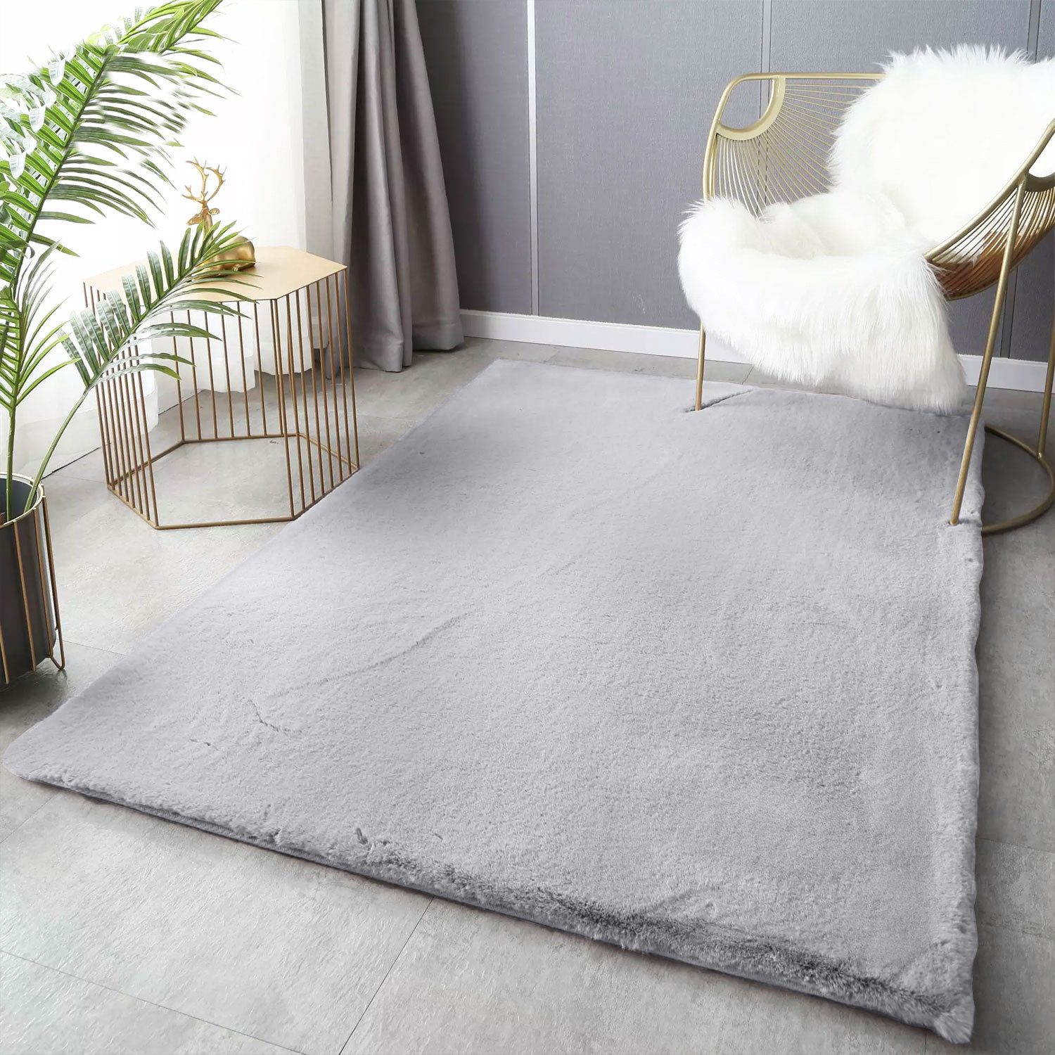 Vimoda Fellteppich Teppich Wohnzimmer Deluxe waschbar, günstig online kaufen