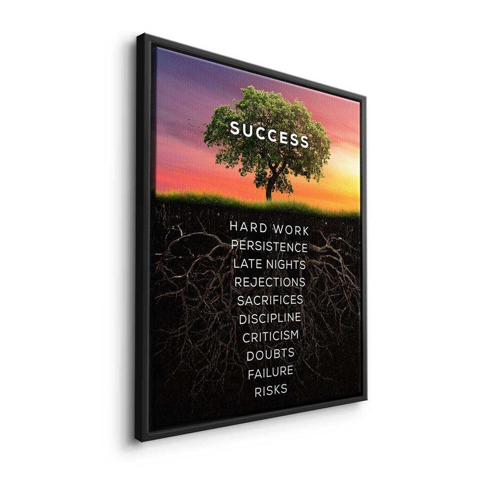 DOTCOMCANVAS® Leinwandbild Baum des ohne Erfolgs, - Bür Mindset Rahmen Erfolgs Leinwandbild - Motivation Premium - - des Baum