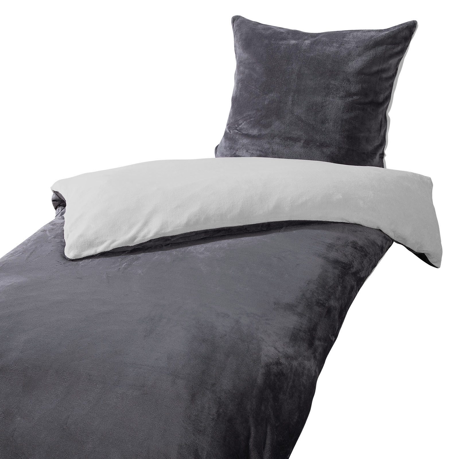 heimtexland Bettwäsche Super Soft Wende Bettwäsche Teddy Plüsch Bettbezug, Microfaser, 2 teilig, Cashmere Like I kuschelig weich I 135x200 mit Reißverschluss