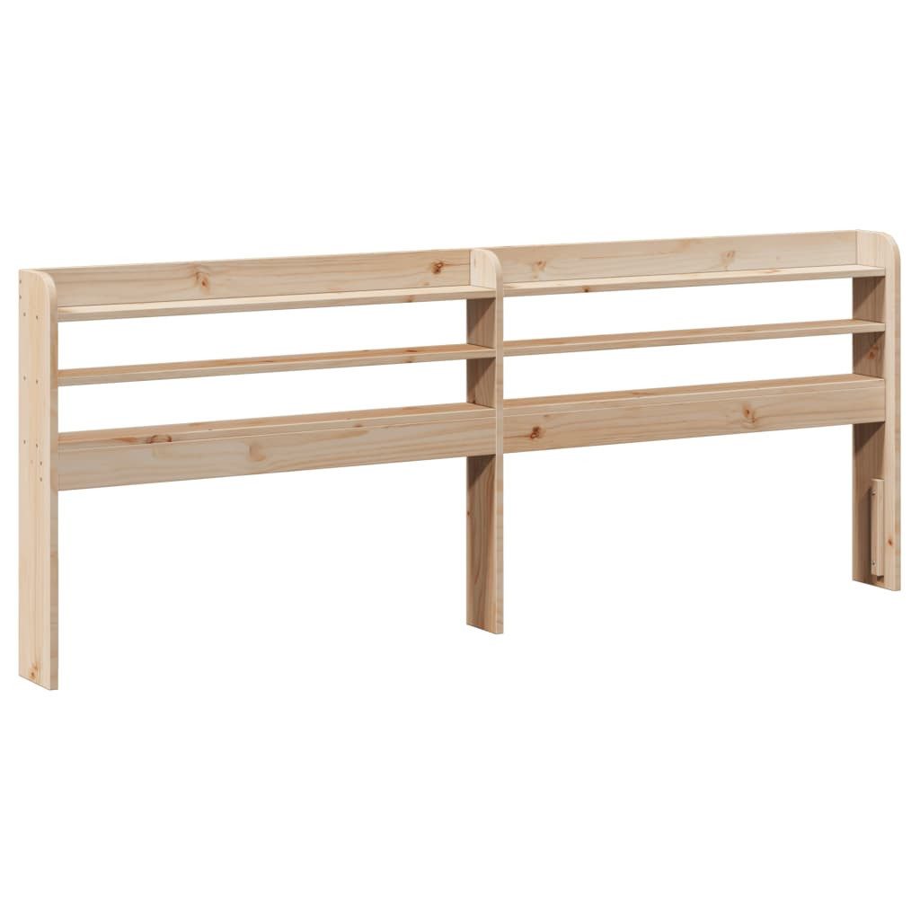 vidaXL Bett Kopfteil mit Ablagen 200 cm Massivholz Kiefer (1-tlg)