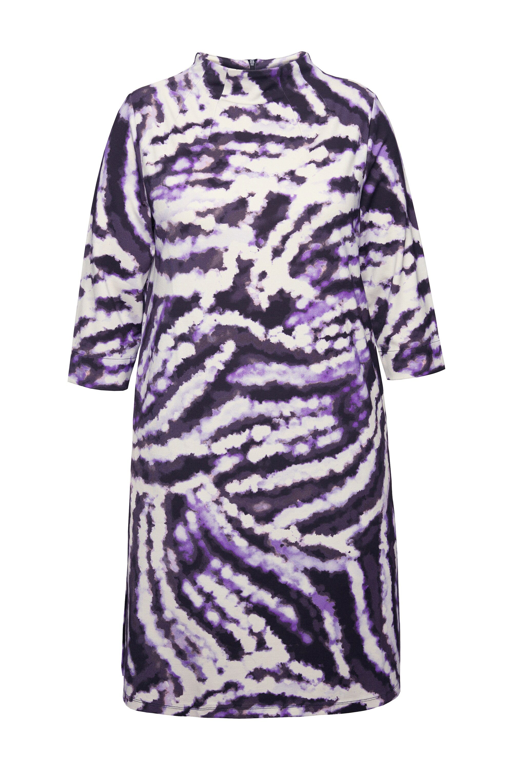 Ulla Popken Minikleid Sweatkleid Batikdruck Stehkragen günstig online kaufen