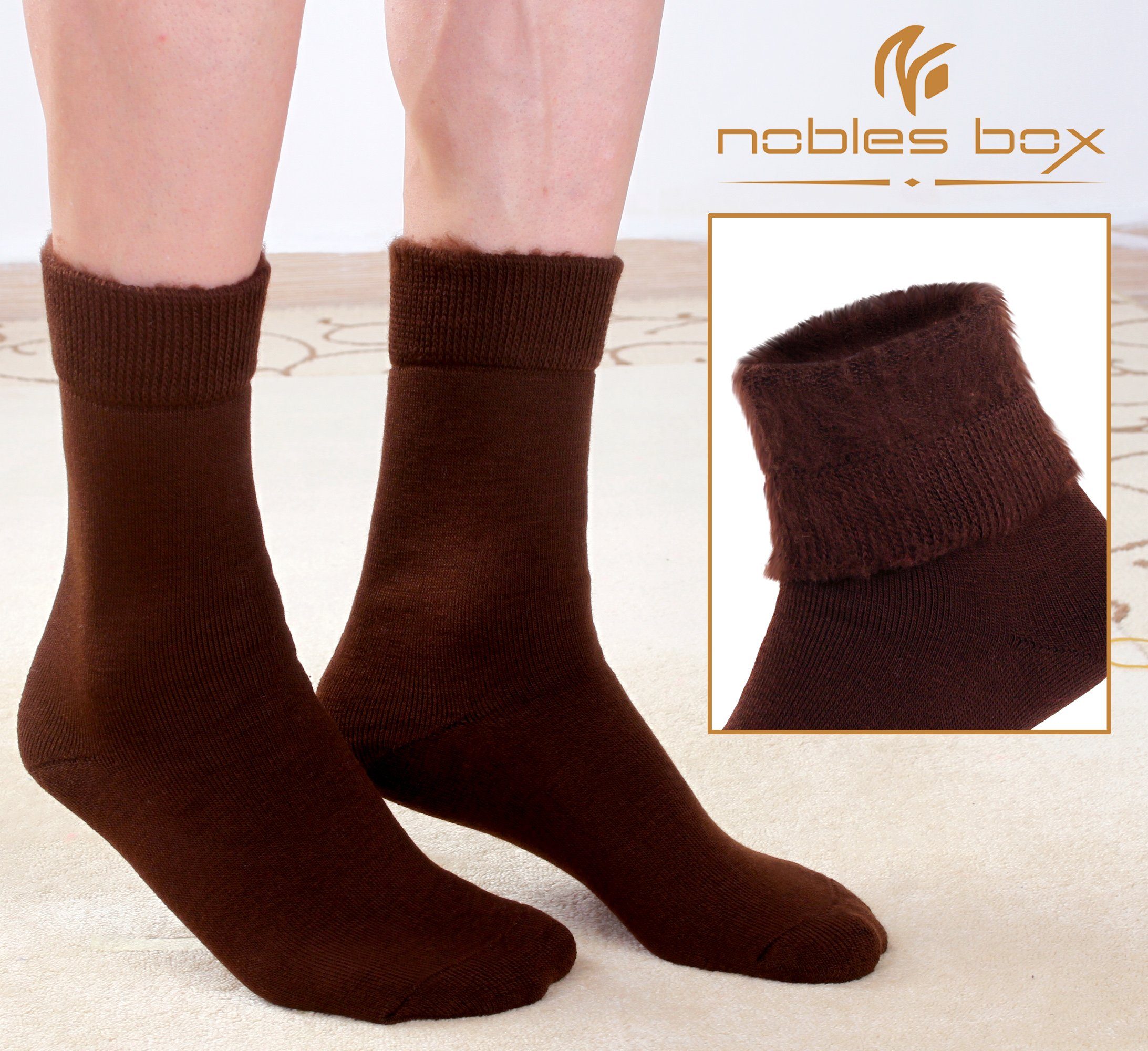 NoblesBox Thermosocken Herren Wintersocken (Beutel, 2-Paar, 41-46 EU Größe) Herren Warme Socken, Herren Arbeitssocken