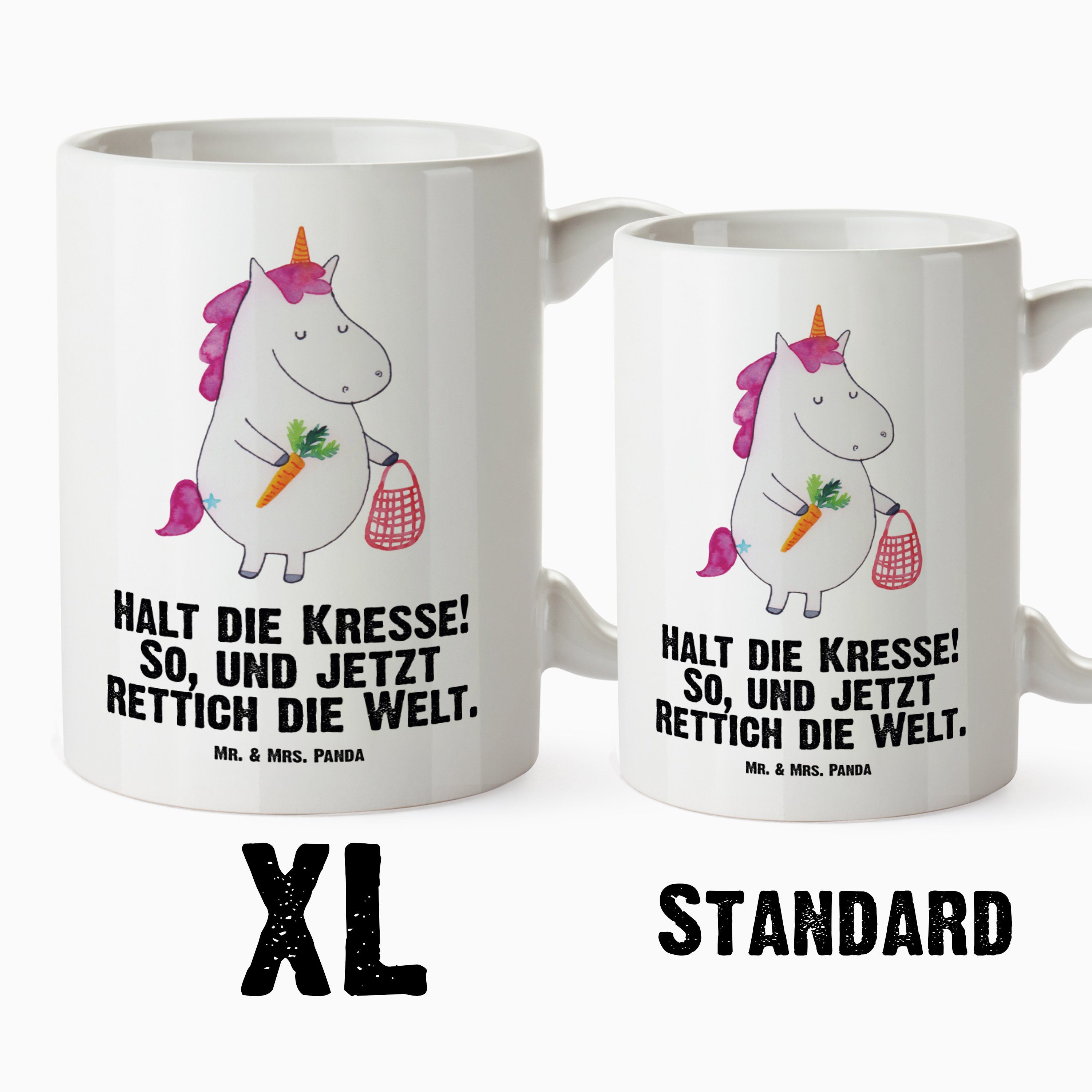 Tasse Einhorn Keramik Tasse - Unicorn, XL - & Gemüse Panda Einhorn Geschenk, Mr. Weiß Wochenmarkt, Mrs. Deko,