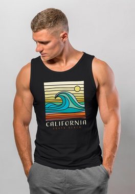 Neverless Tanktop Herren Tank-Top California South Beach Welle Wave Surfing Print Aufdru mit Print