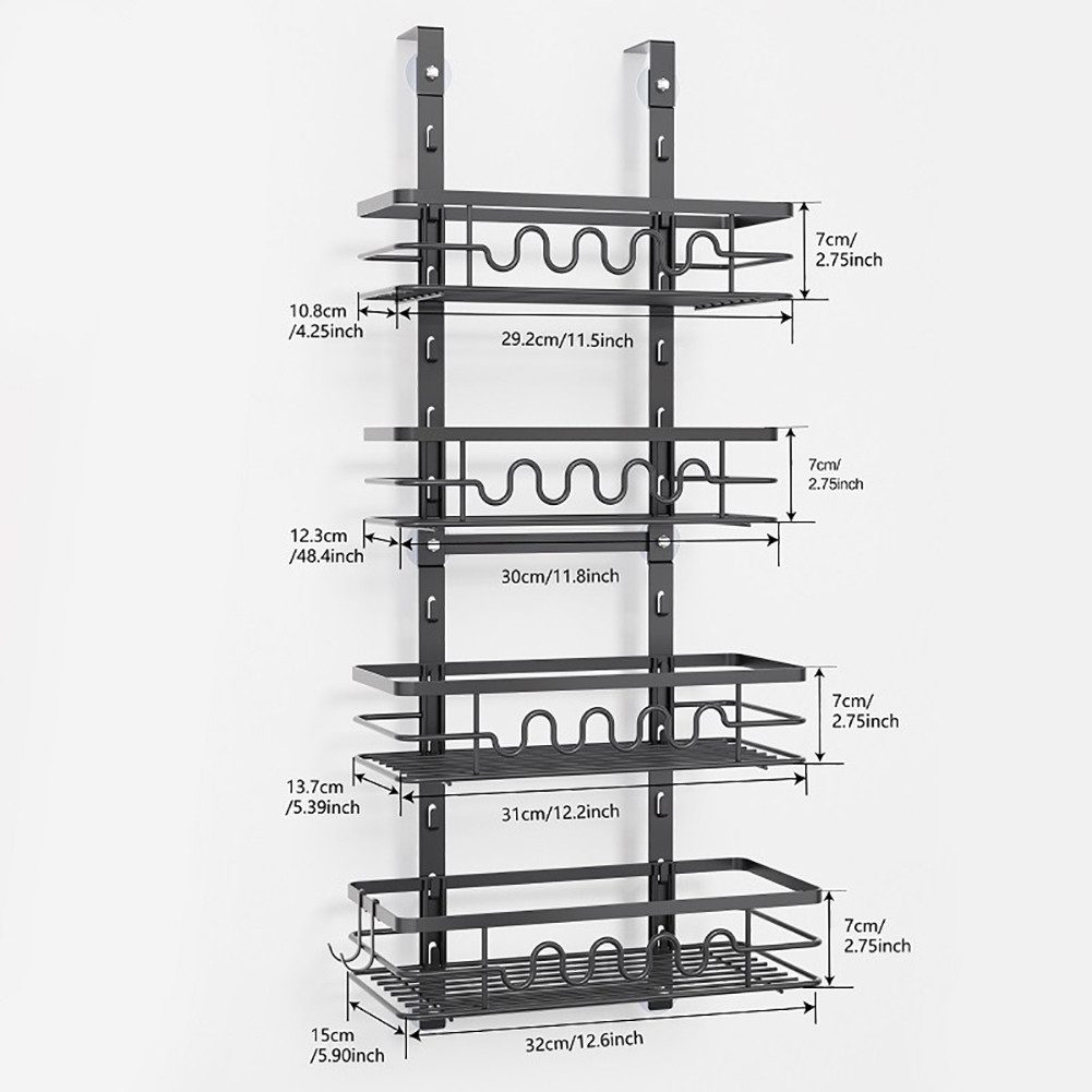 GarveeMore Küchenorganizer-Set Über der Tür Speisekammer Veranstalter, Metall hängenden Gewürzregal, Pantry Tür Organizer Regale Multi-Tier über die Tür für Küche Bad