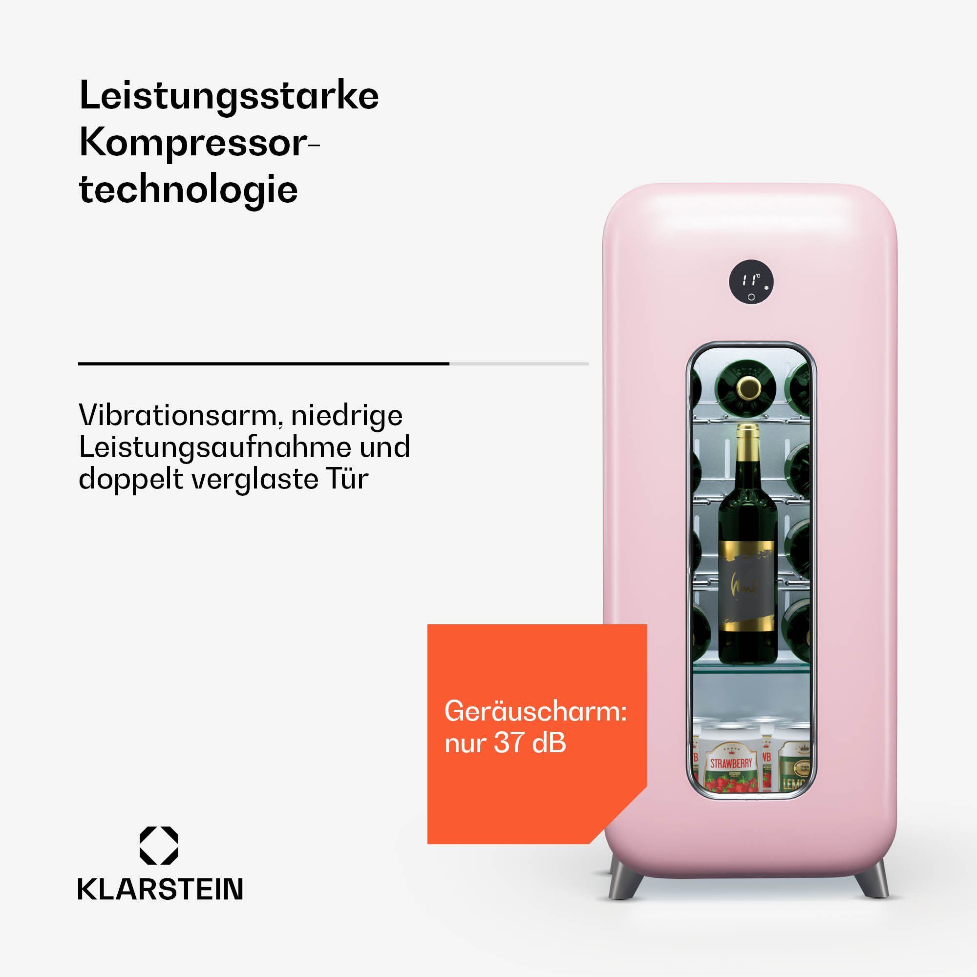 Klarstein Weinkühlschrank Shirley, für 15 Standardflaschen á 0,75l,Wein Flaschenkühlschrank Weintemperierschrank Weinschrank Kühlschrank