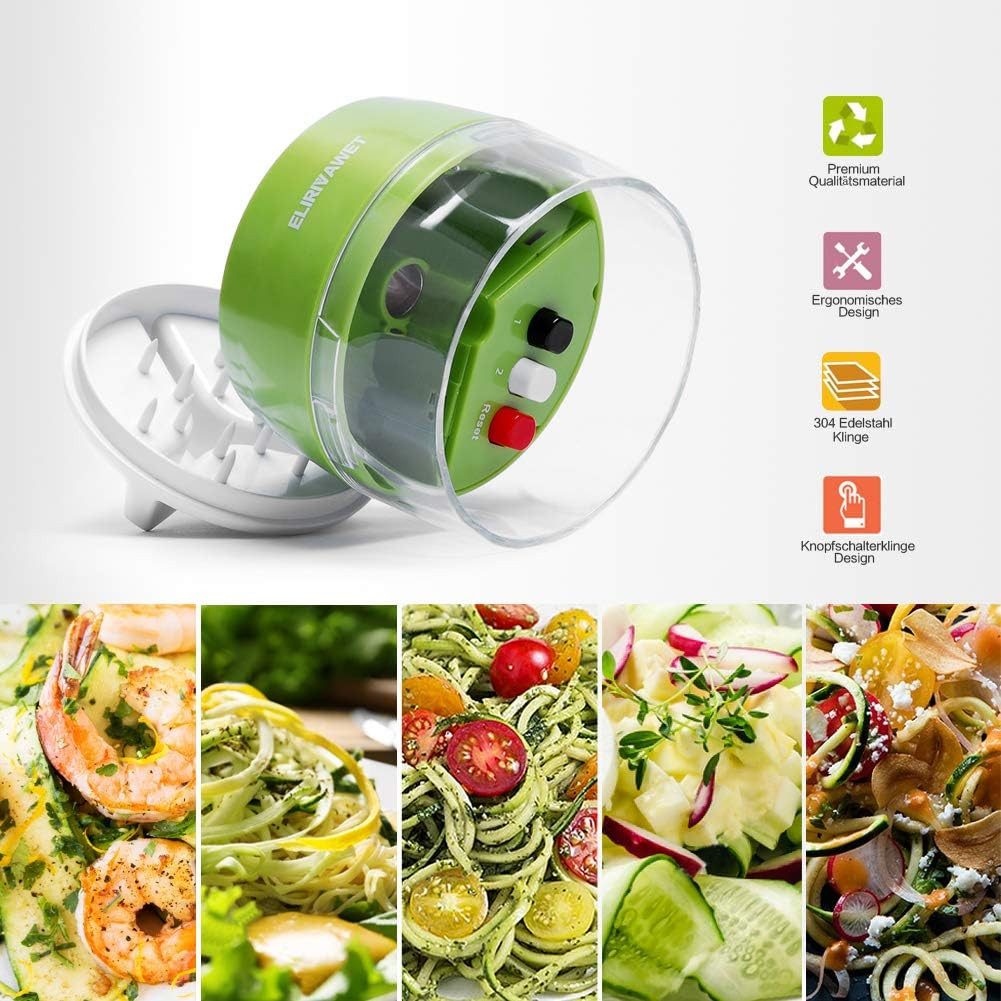 FELIXLEO Gemüseschneider 4 in 1 Spiralschneider Hand Gemüsehobel für Gemüsespaghetti