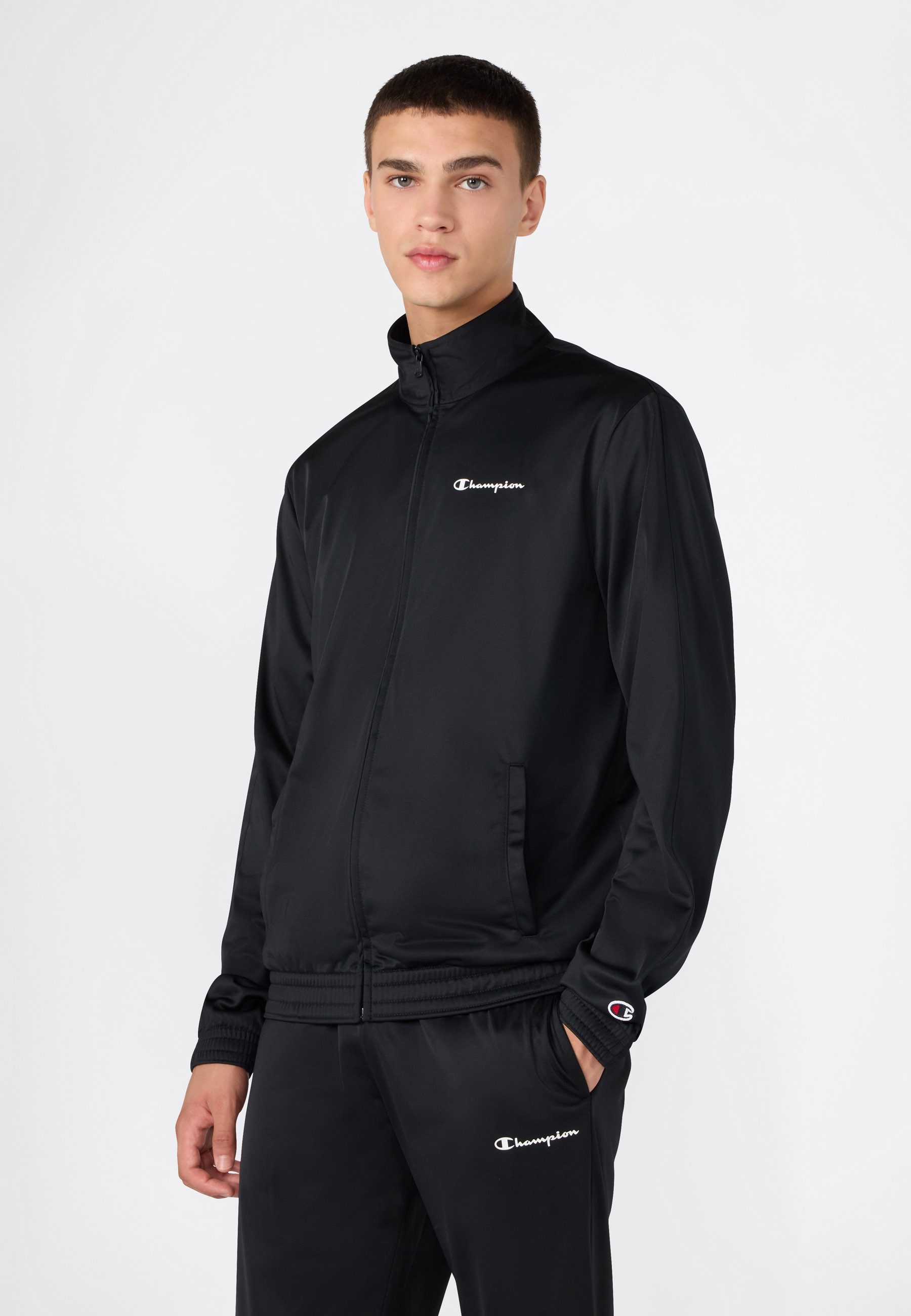 Champion Trainingsanzug Tracksuit Small Logo (2-tlg), zweiteiliges Set, mit Reißverschlusstaschen, aus Polyester