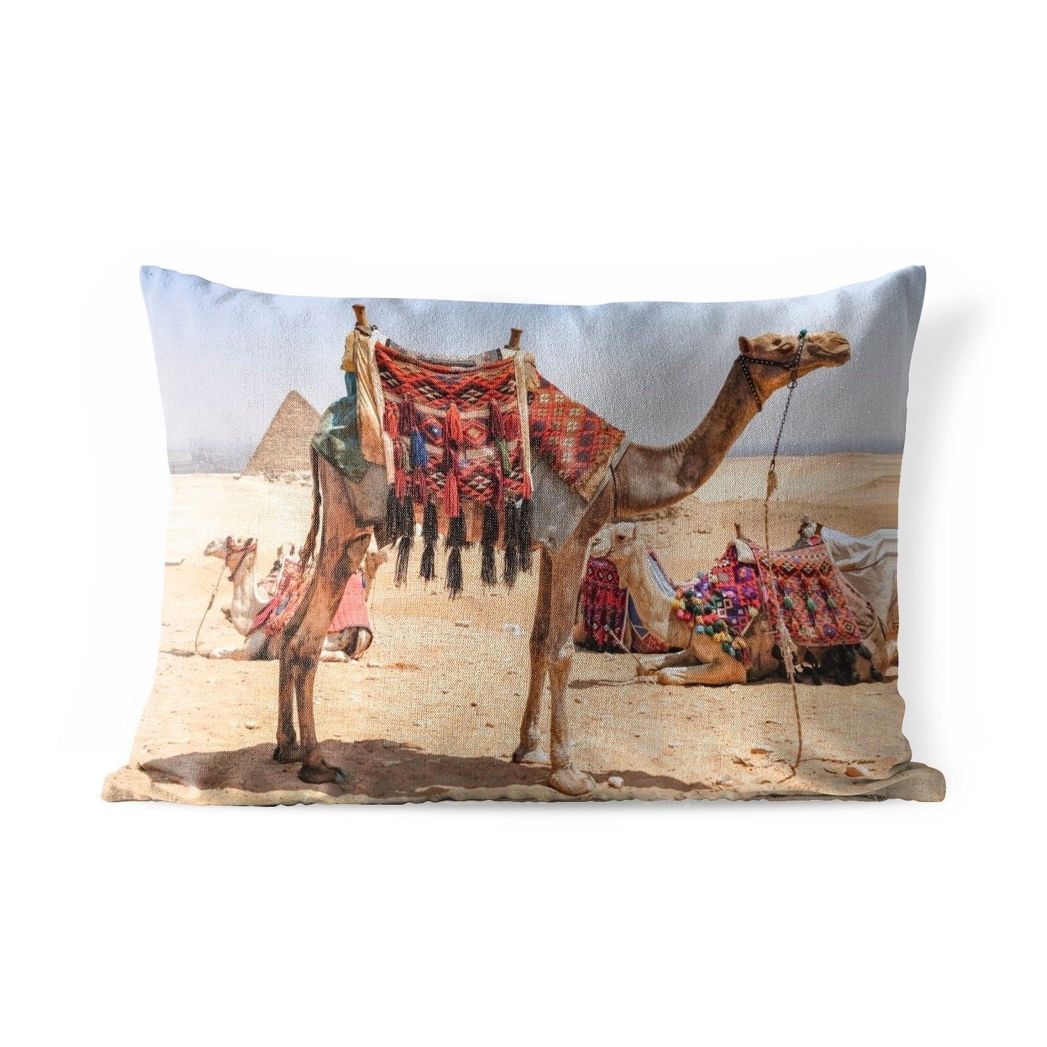 Dekokissen Kamel zum bereit Kissenhülle MuchoWow Outdoor-Dekorationskissen, Abflug, Dekokissenbezug, Polyester,