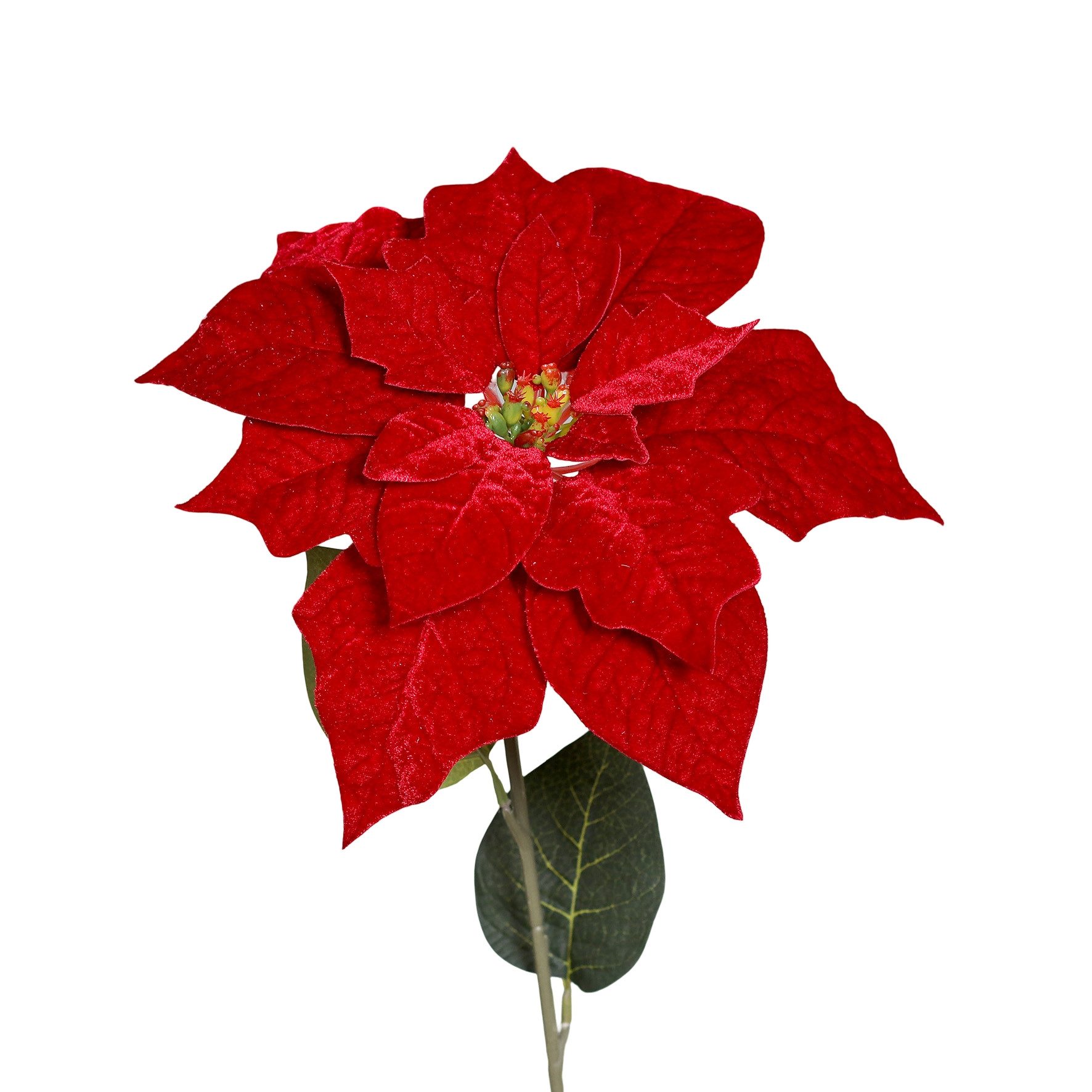 Kunstblume Samt-Weihnachtsstern rot DP Dekoblumen künstliche Blumen Poinset günstig online kaufen