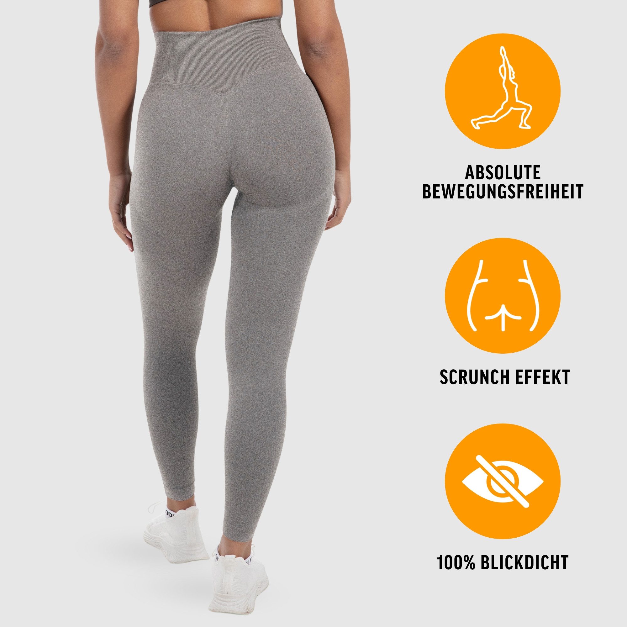 Smilodox Leggings Elin, Butt Lift Sporthose, Highwaist V-Shape Gym Leggings Shaped Fit Squatproof Seamless Trainingshose Sport Yoga Alltag