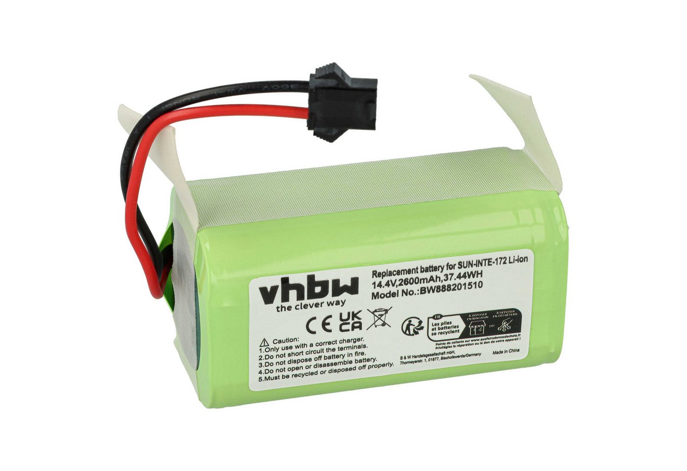 vhbw passend für Bagotte BG600, BG700 Saugroboter Staubsauger-Akku Akku Li-Ion 2600 mAh (14,4 V, 1 St), Leistungsfähiger Austausch-Akku für Ihren Saugroboter