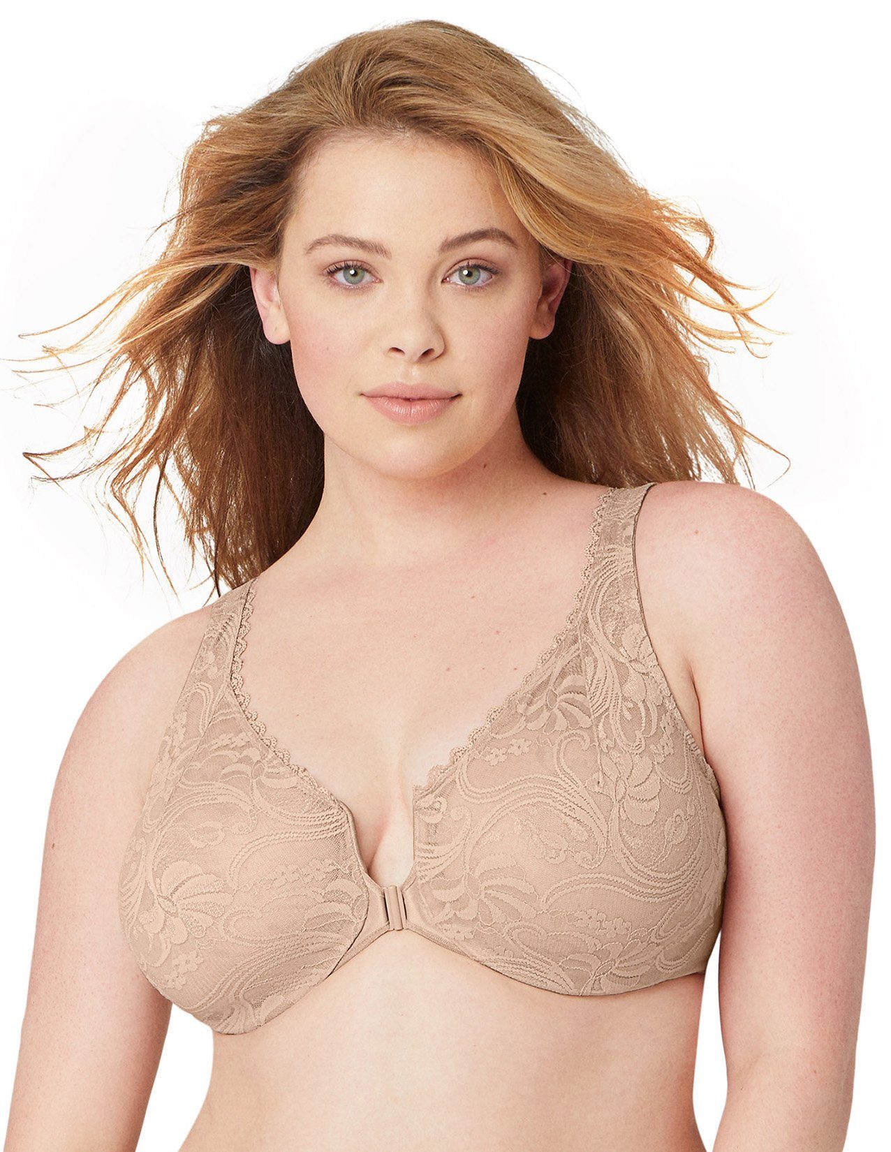 GLAMORISE Bügel-BH mit Vorderverschluss, WonderWire Technologie & aus Spitze