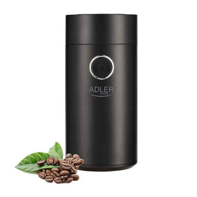 Adler Kaffeemühle AD 4446bs, 150Watt, 75g, elektrische Kaffeemühle, Gewürzmühle Chillimühle, schwarz/silber