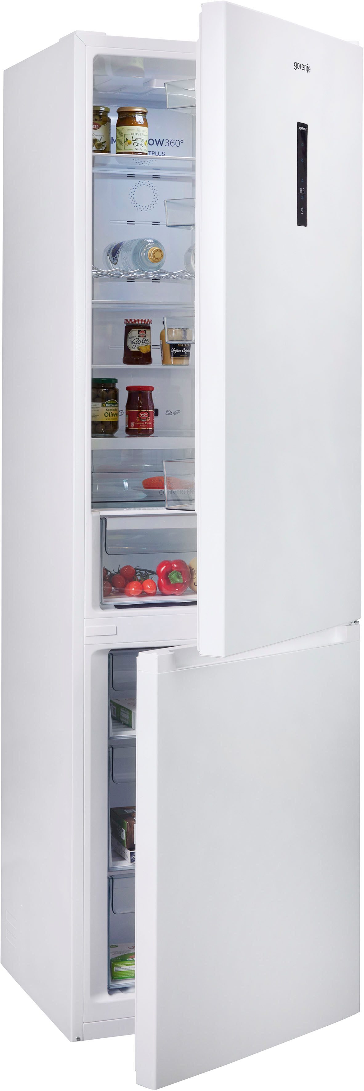 GORENJE Kühl-/Gefrierkombination NRK620B61W4OT, 200 cm hoch, 60 cm breit, kein Abtauen Dank NoFrostPlus, CrispZone mit Feuchteregulierung