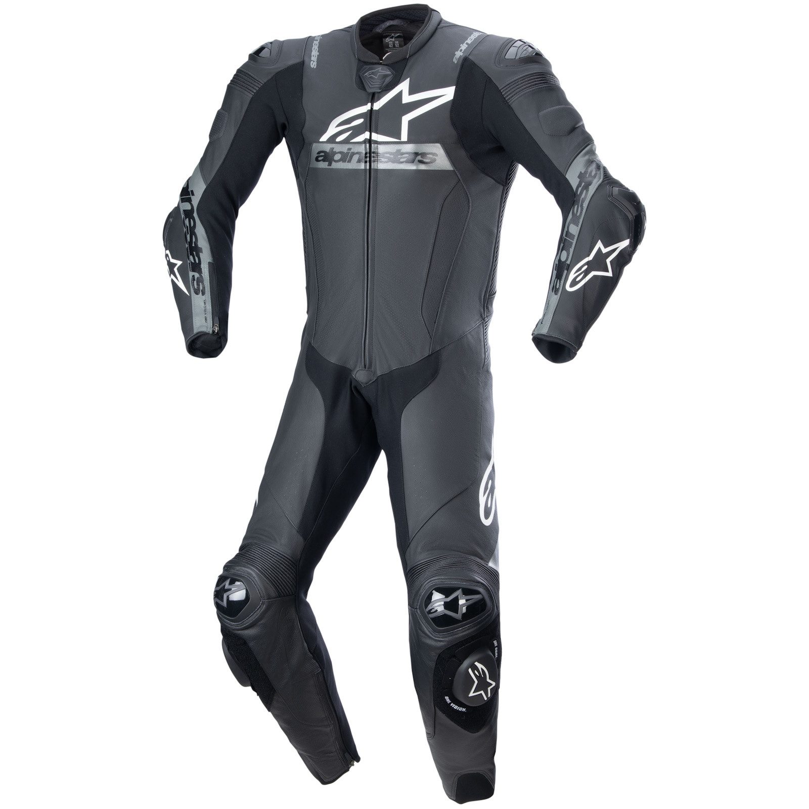 Motorradkombi Alpinestars Missile V2 Ward 1tlg. Lederkombi schwarz / metallic grau