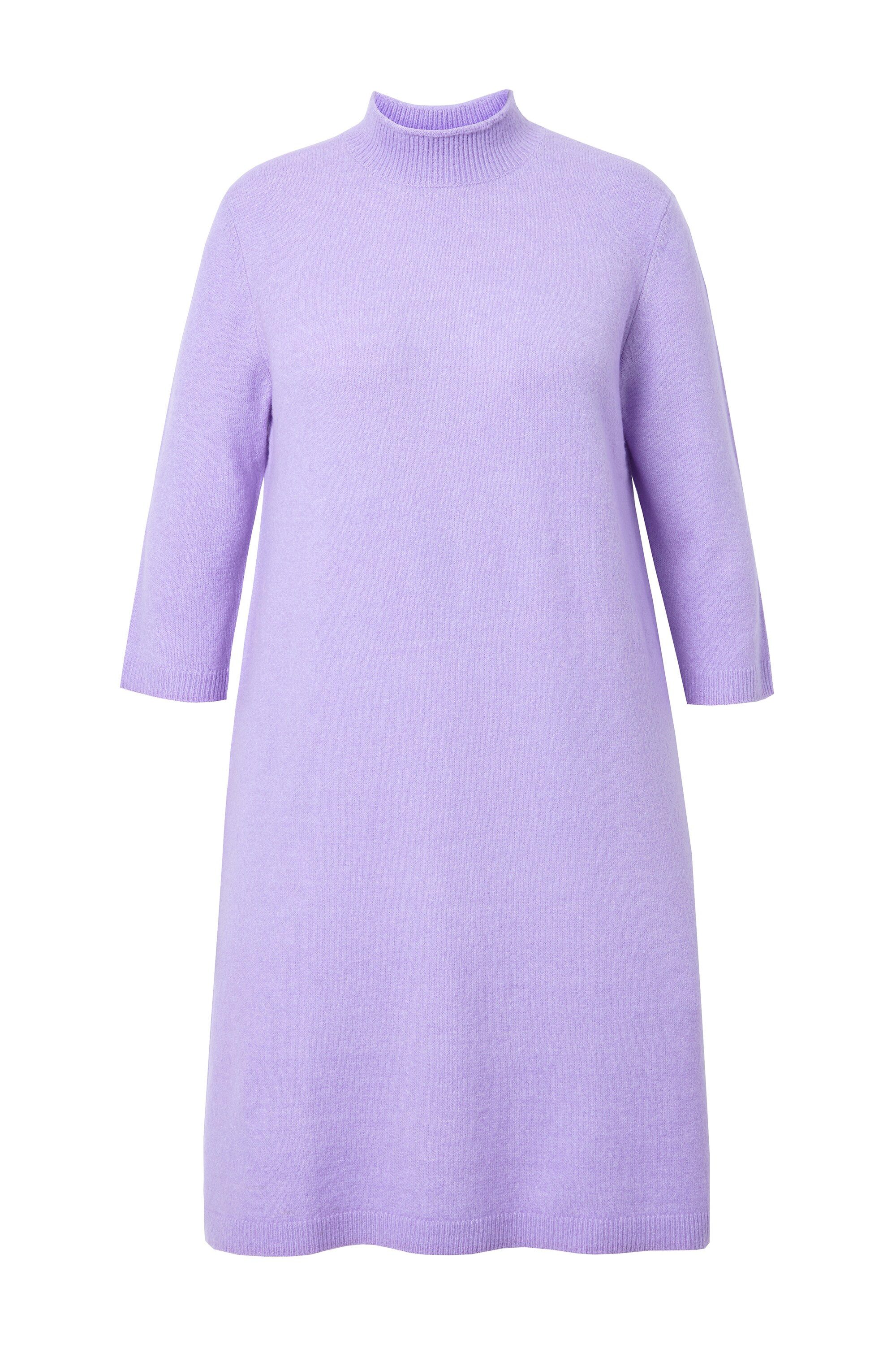 Ulla Popken Midikleid Strickkleid A-Linie Stehkragen 3/4-Arm günstig online kaufen