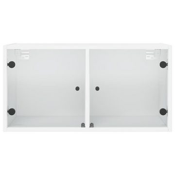 vidaXL Fächerschrank Wandschränke mit Glastüren 2 Stk. Weiß 68,5x37x35 cm (2-St)