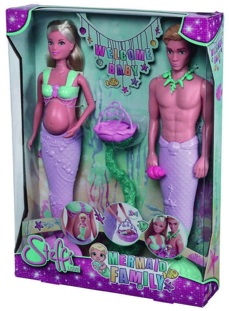 SIMBA Anziehpuppe Love Mermaid Family schwangere Meerjungfrau, Kevin, Baby günstig online kaufen