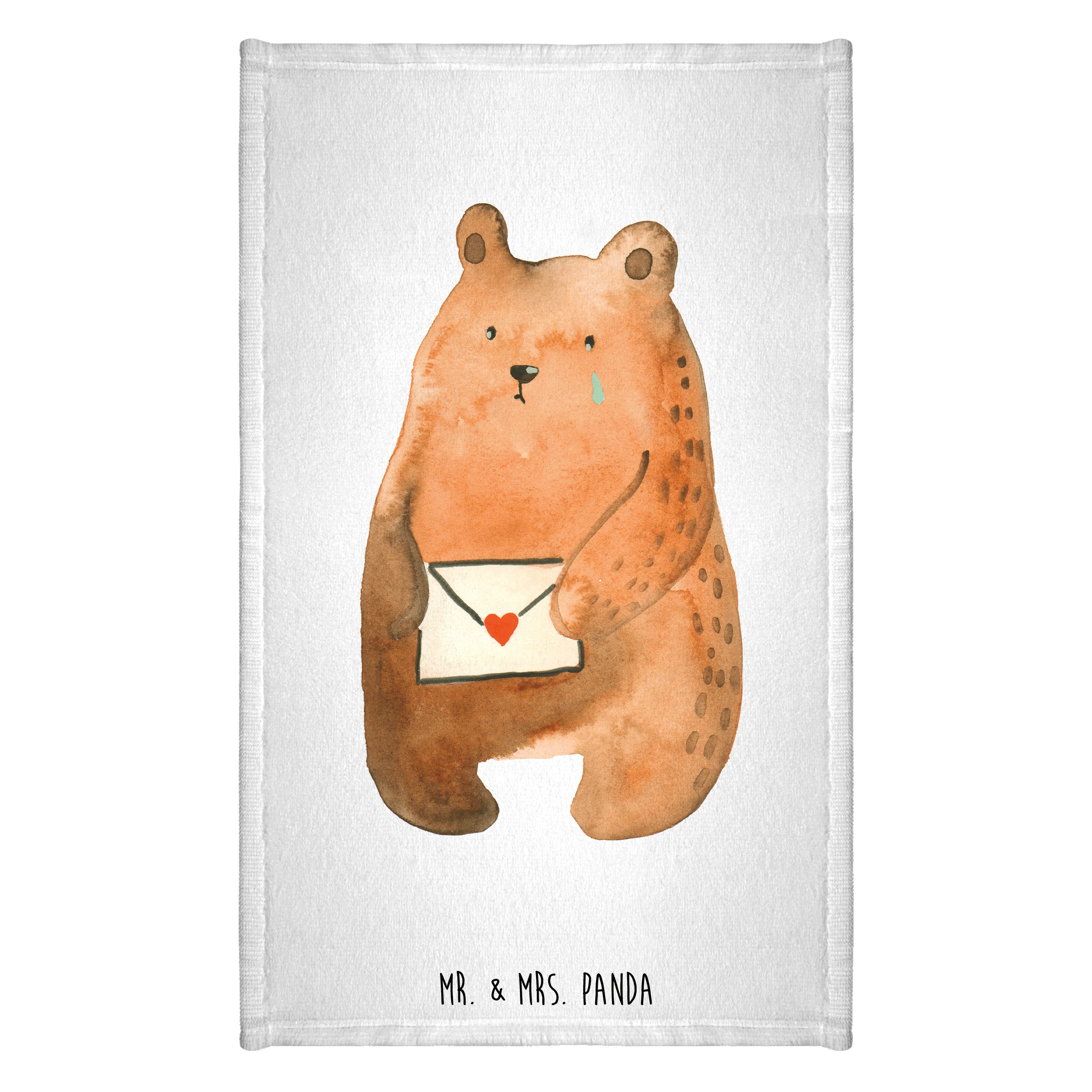Handtuch Bär Liebesbrief - Weiß - Geschenk, Teddybär, Gästetuch, Teddy, Kinder