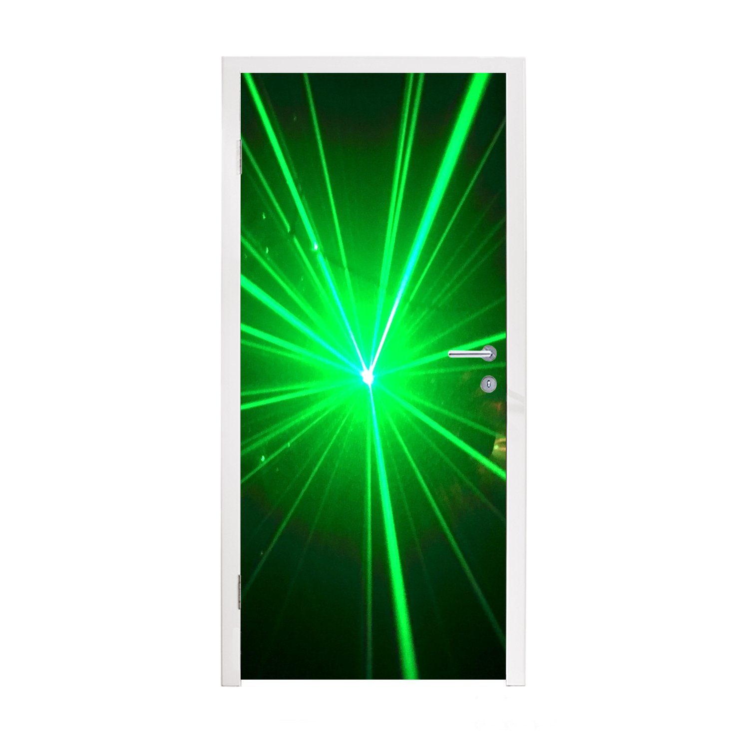 MuchoWow Türtapete Grünes Glühen eines Laserlichts, Matt, bedruckt, (1 St), Fototapete für Tür, Türaufkleber, 75x205 cm