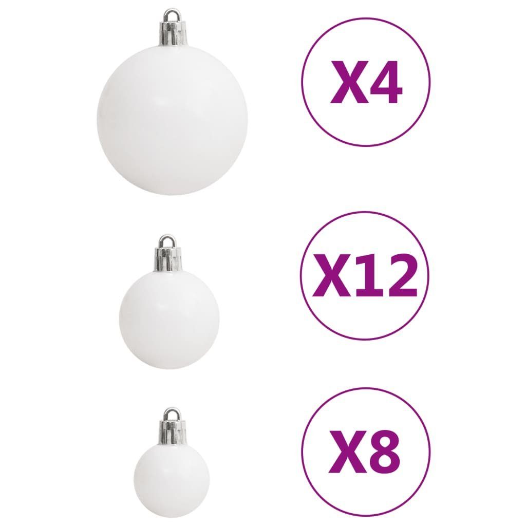 vidaXL Christbaumschmuck 111-tlg. Grau Weihnachtskugel-Set und Weiß (111-tlg) Polystyrol