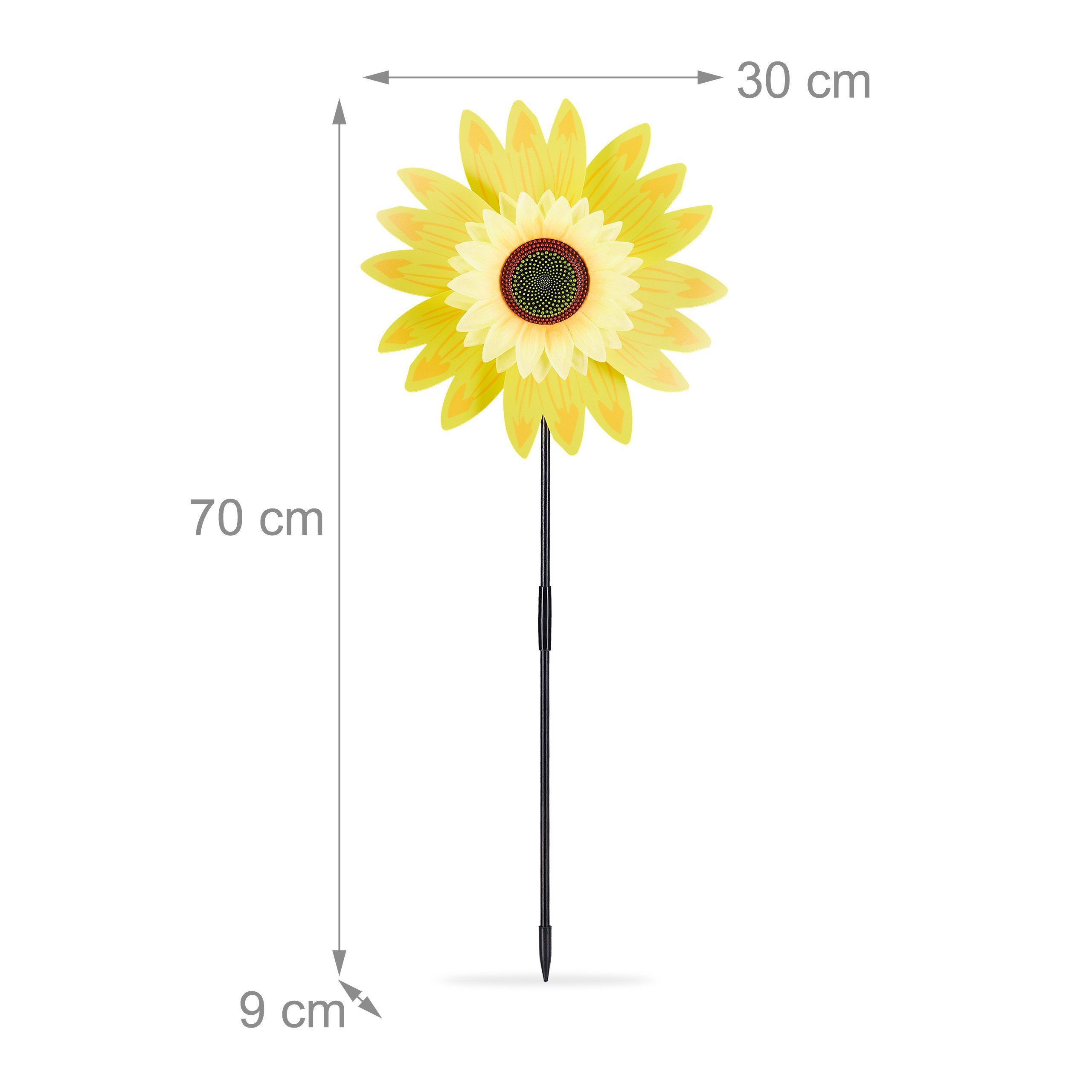 relaxdays Deko-Windrad Windrad Blume für Garten