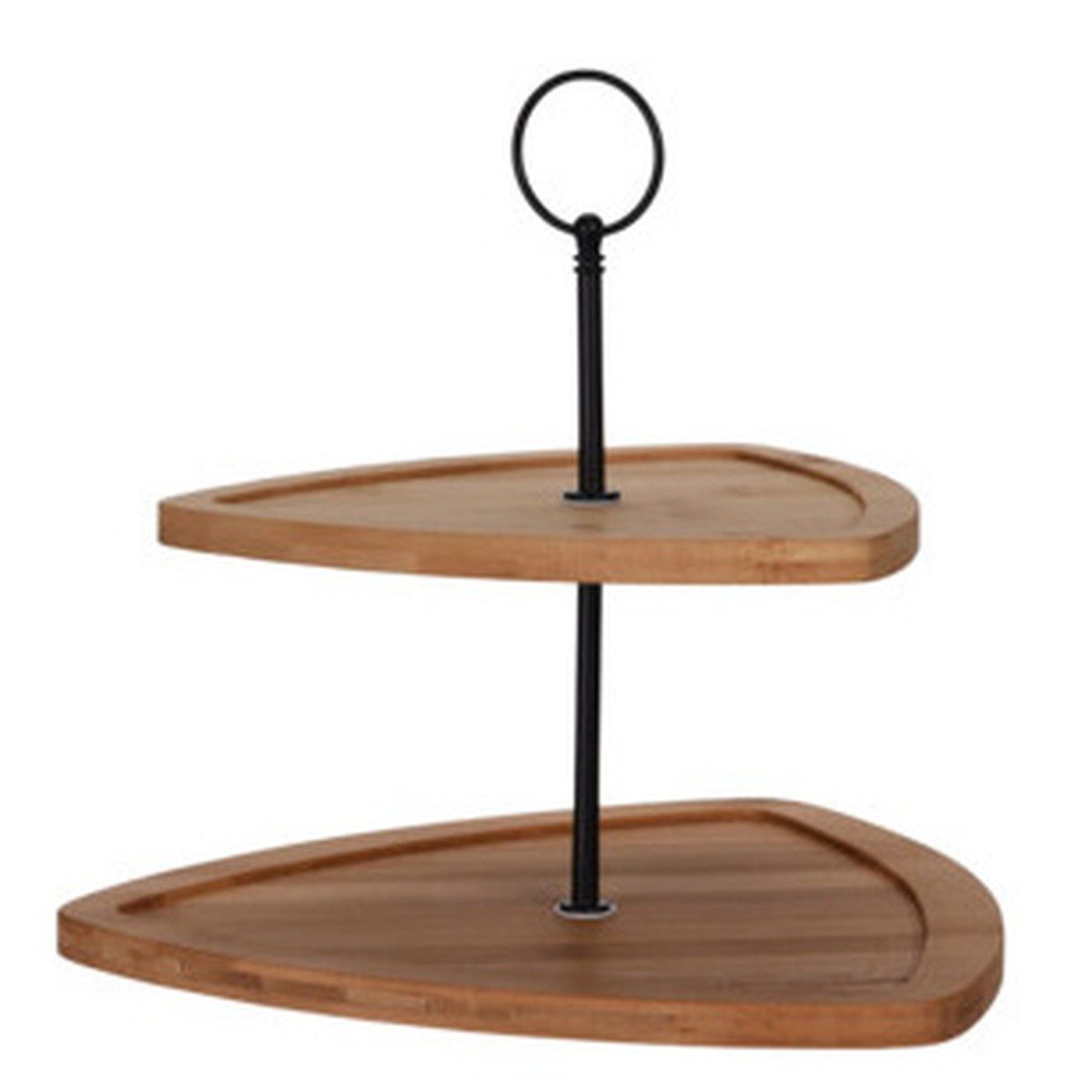 Excellent Houseware Servierständer Etagere aus Bambus, 2-stöckig, Bambus, (einzeln, einzeln)
