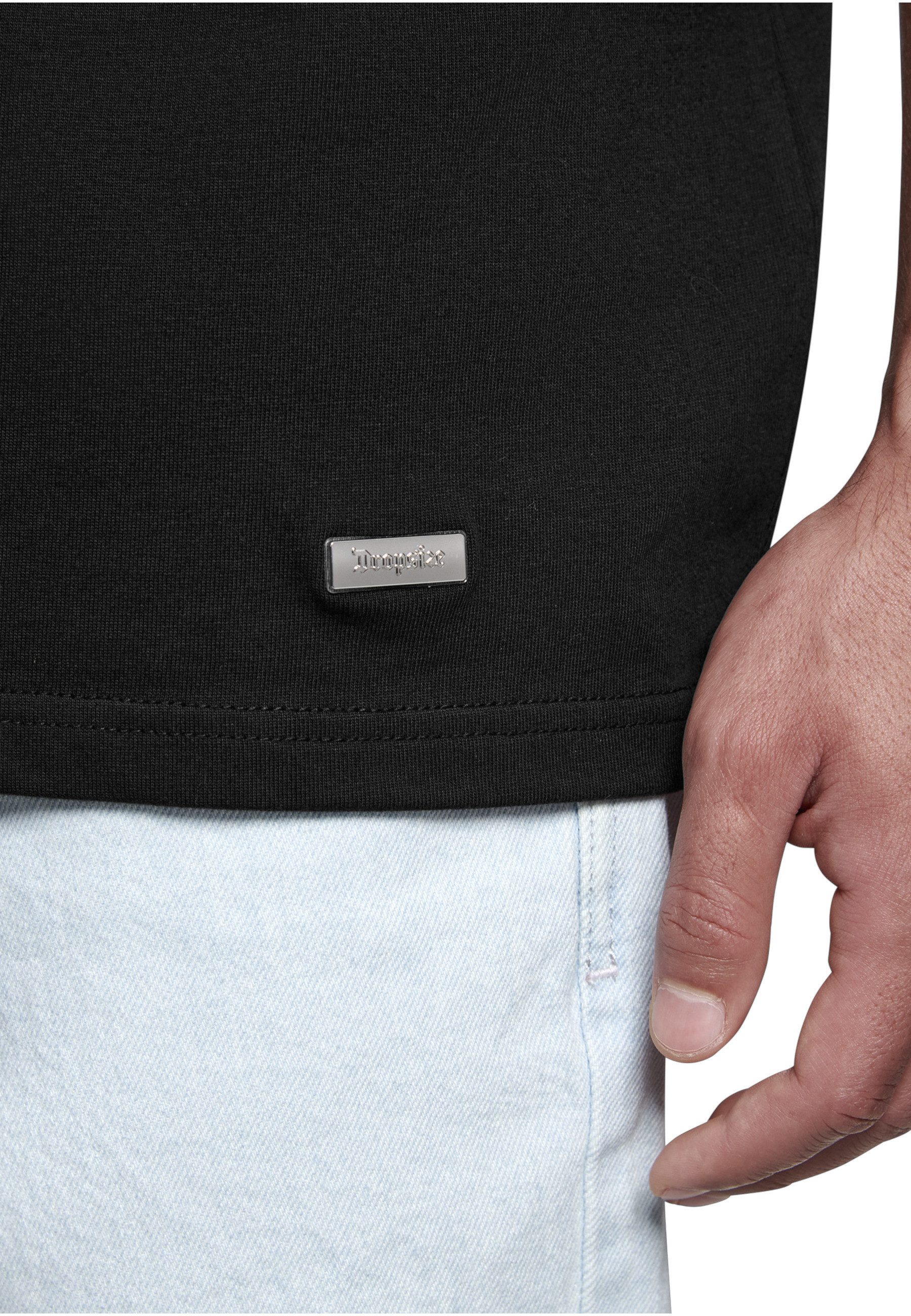 Dropsize T-Shirt Dropsize Herren Heavy Oversize Metal Patch Basic T-Shirt (1-tlg)