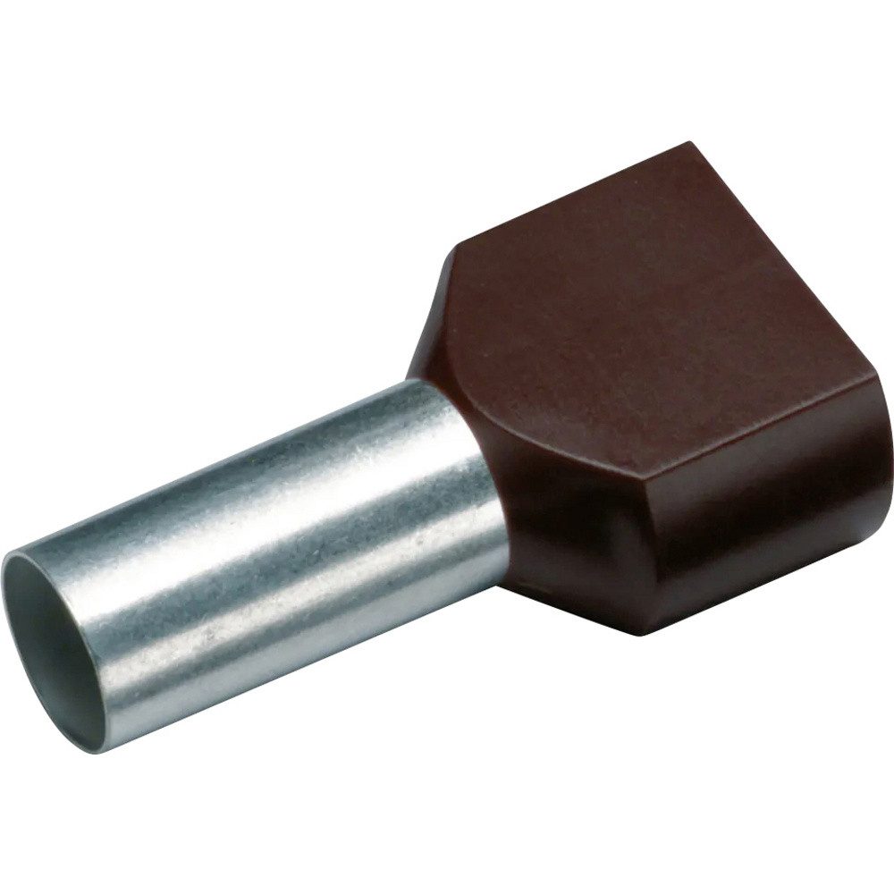 Cimco Aderendhülsen Cimco 187707 Zwillings-Aderendhülse 1.5 mm² Teilisoliert Schwarz 100 S, Zw.Aderendh. 2x1,5mm² x 8mm,schwarz