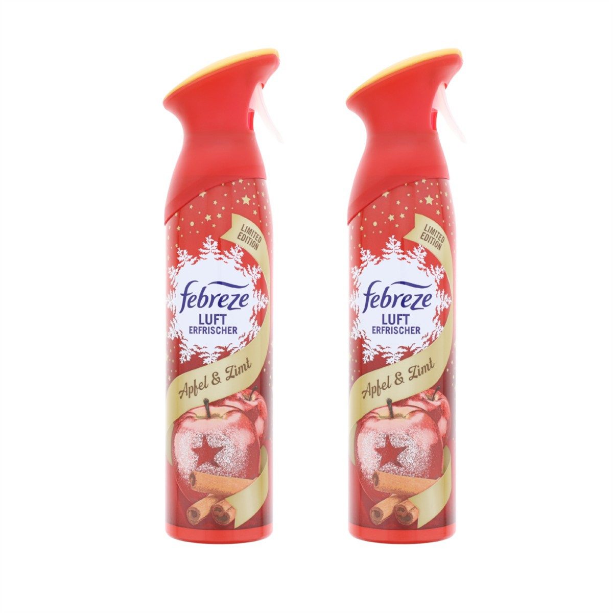Febreze Textilerfrischer 2x Febreze Lufterfrischer Apfel & Zimt Spray je 185ml entfernt Gerüche