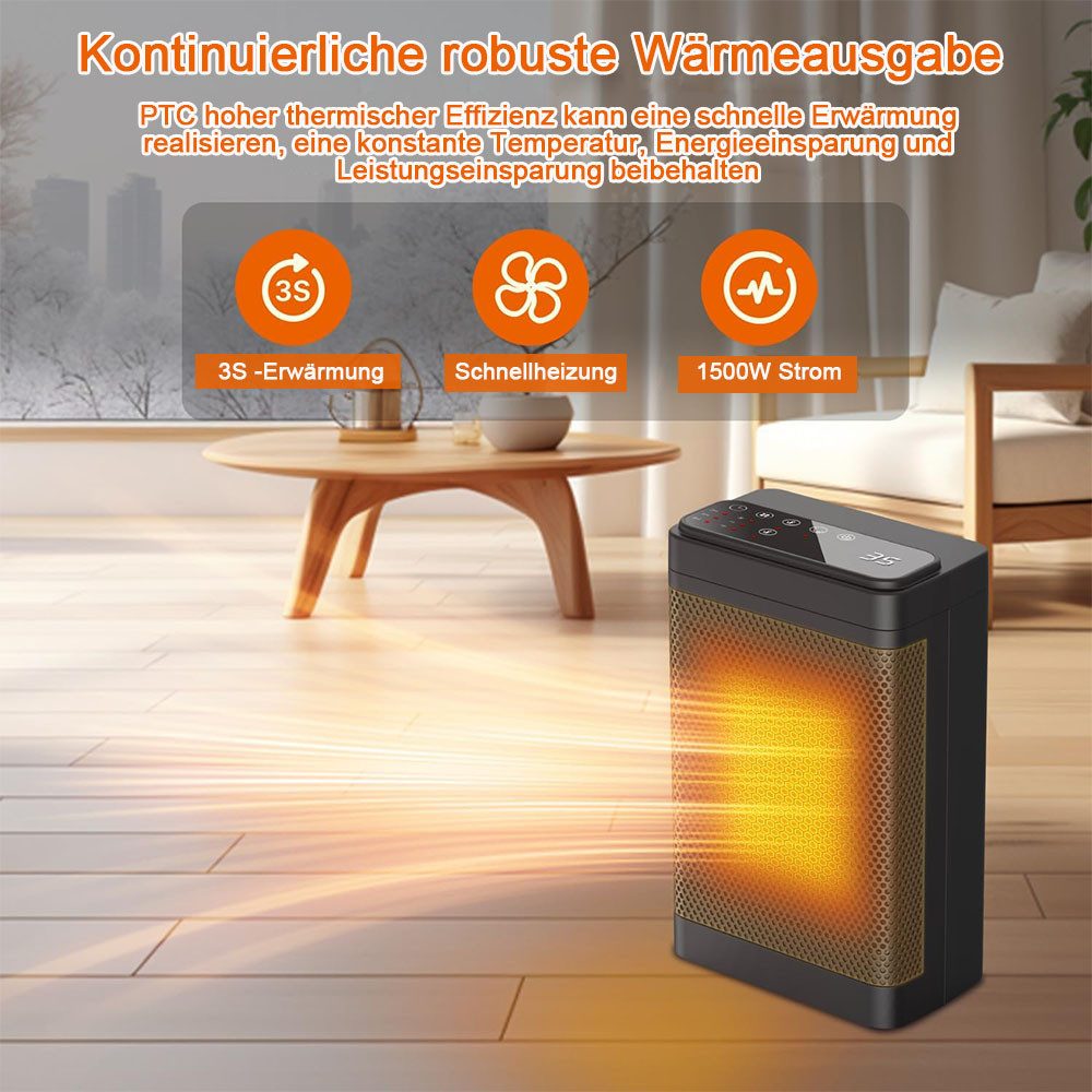 TUWENA Heizlüfter 1500W Heizlüfter mit Fernbedienung, PTC Heizlüfter Keramik, Einstellbarer Thermostat mit Fernbedienung