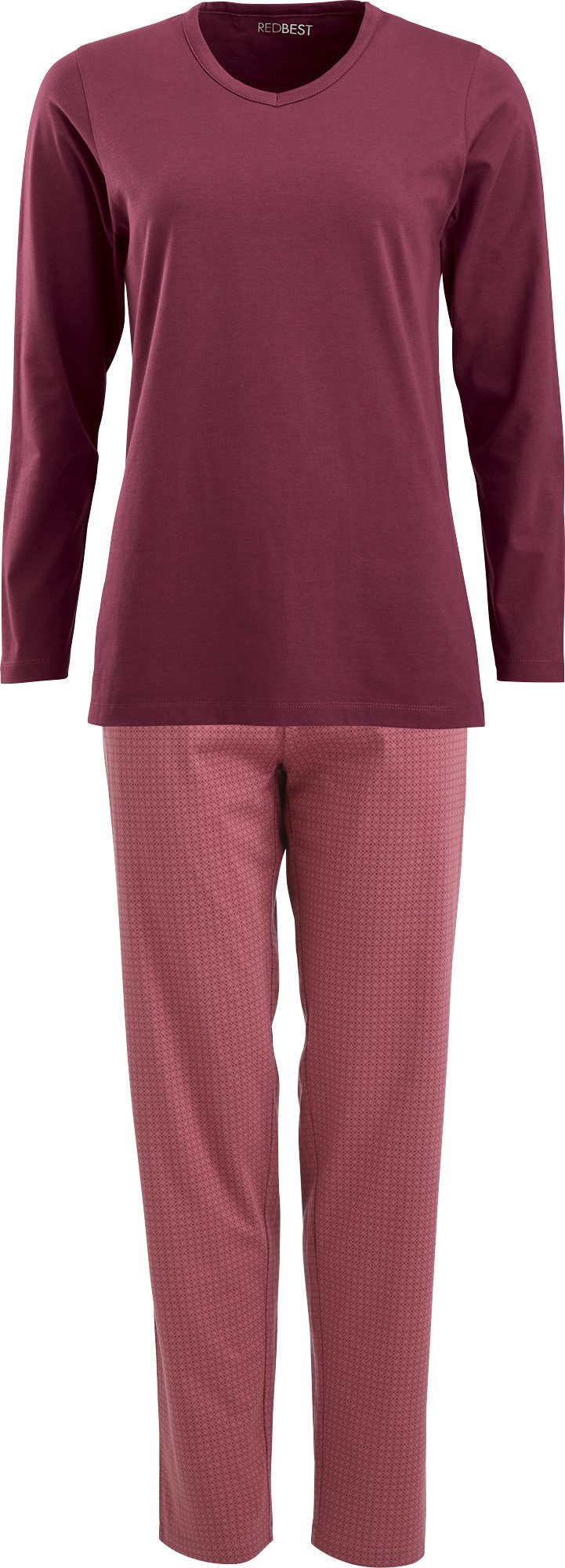 REDBEST Pyjama Damen-Schlafanzug Single-Jersey Punkte
