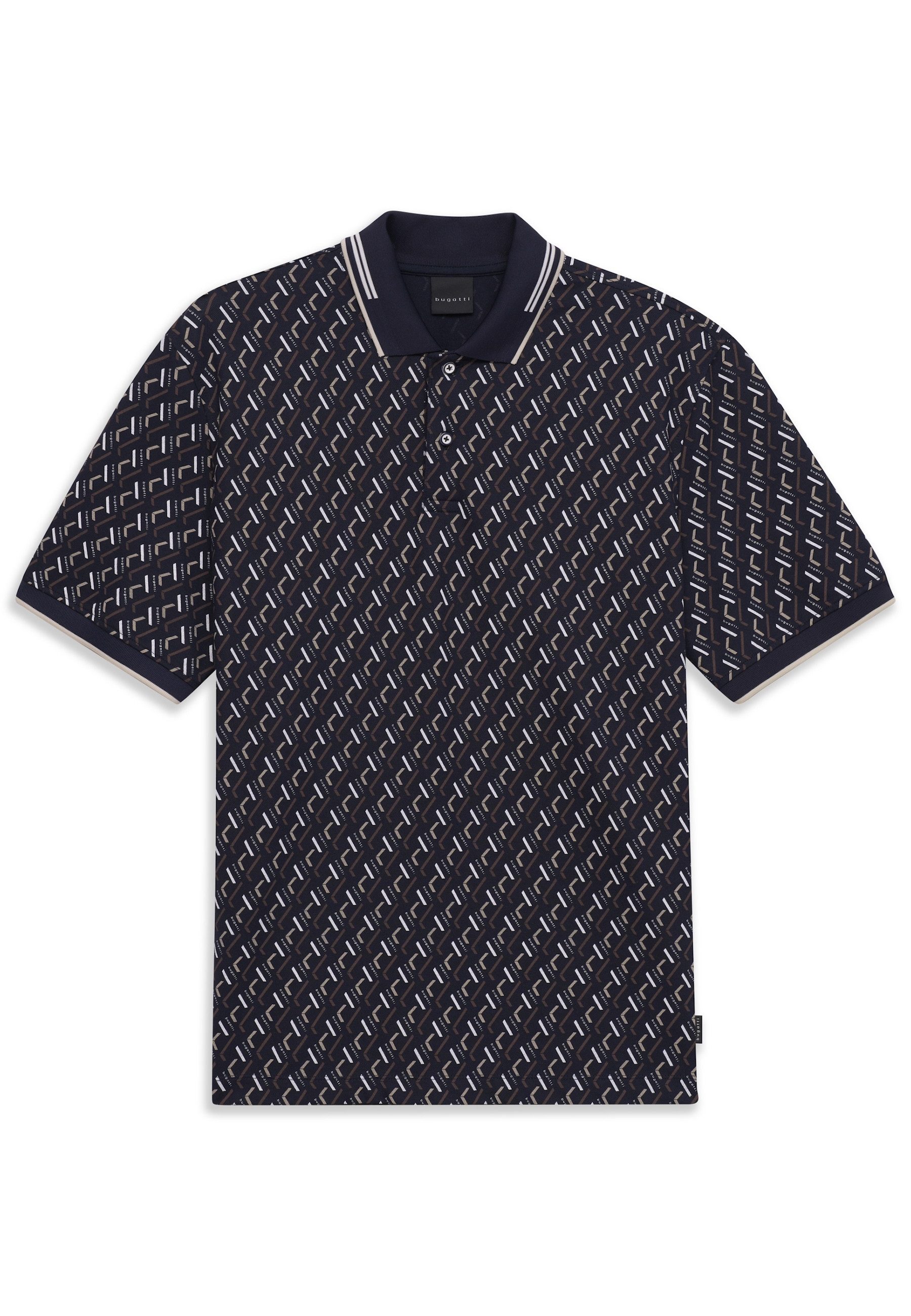 bugatti Poloshirt mit auffälligem Print