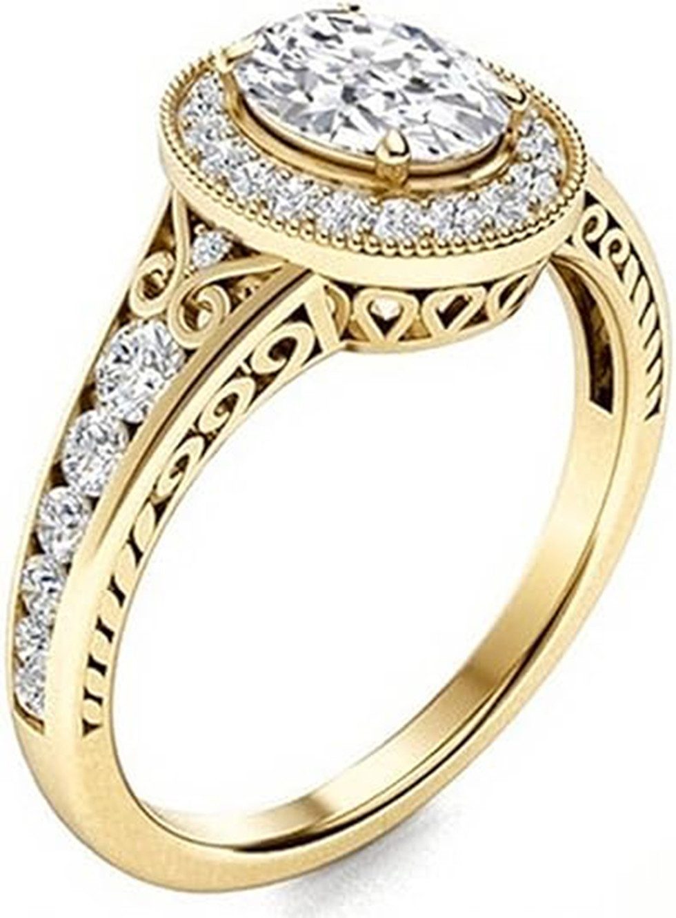 Jumpeak Diamantring weddingring,ring gold,Ringe für Männer und Frauen,Diamantring,1.5Karat, Valentinstagsgeschenk,Jubiläumsgeschenk,Geschenk für meine Geliebte