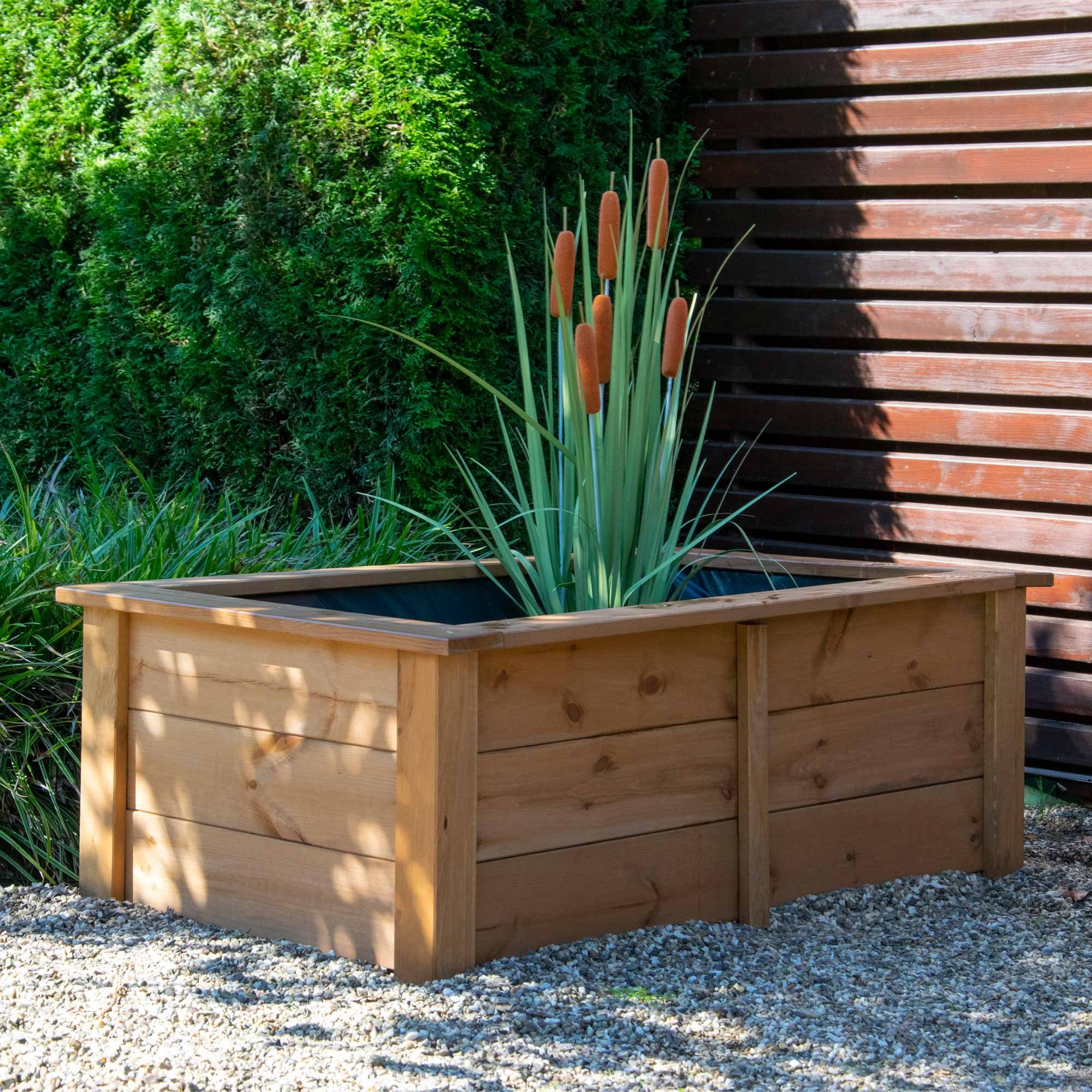 dobar Raised Pond Rectangular Raised Pond "Cube" incl. pond liner, pine