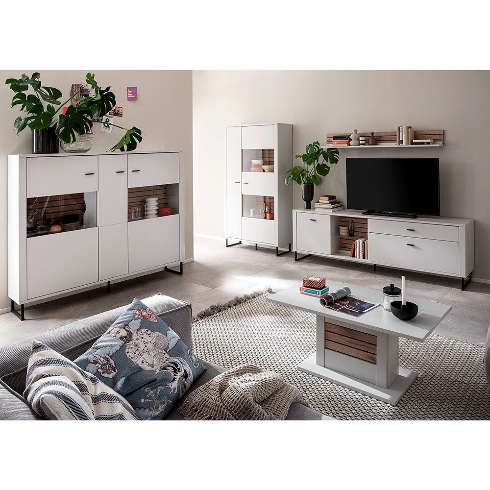 Lomadox WohnzimmerSet LAUREANA05, (MegaSparSet, 5St., Highboard