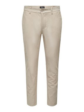 ONLY & SONS Chinohose Business Chino Stoffhose aus Baumwolle & Leinen ONSMARK 5051 in Beige