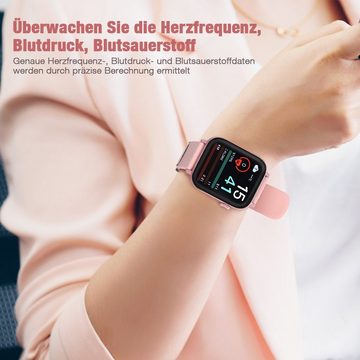 ombar Fitness Tracker Uhr Damen und Herren Smartwatch (Pulsmesser Schrittzähler Schlafmonitor cm/1,9" HD Voll Touchscreen Zoll), IP67 Wasserdicht Fitness Uhr, Uhren Watch für Android IOS
