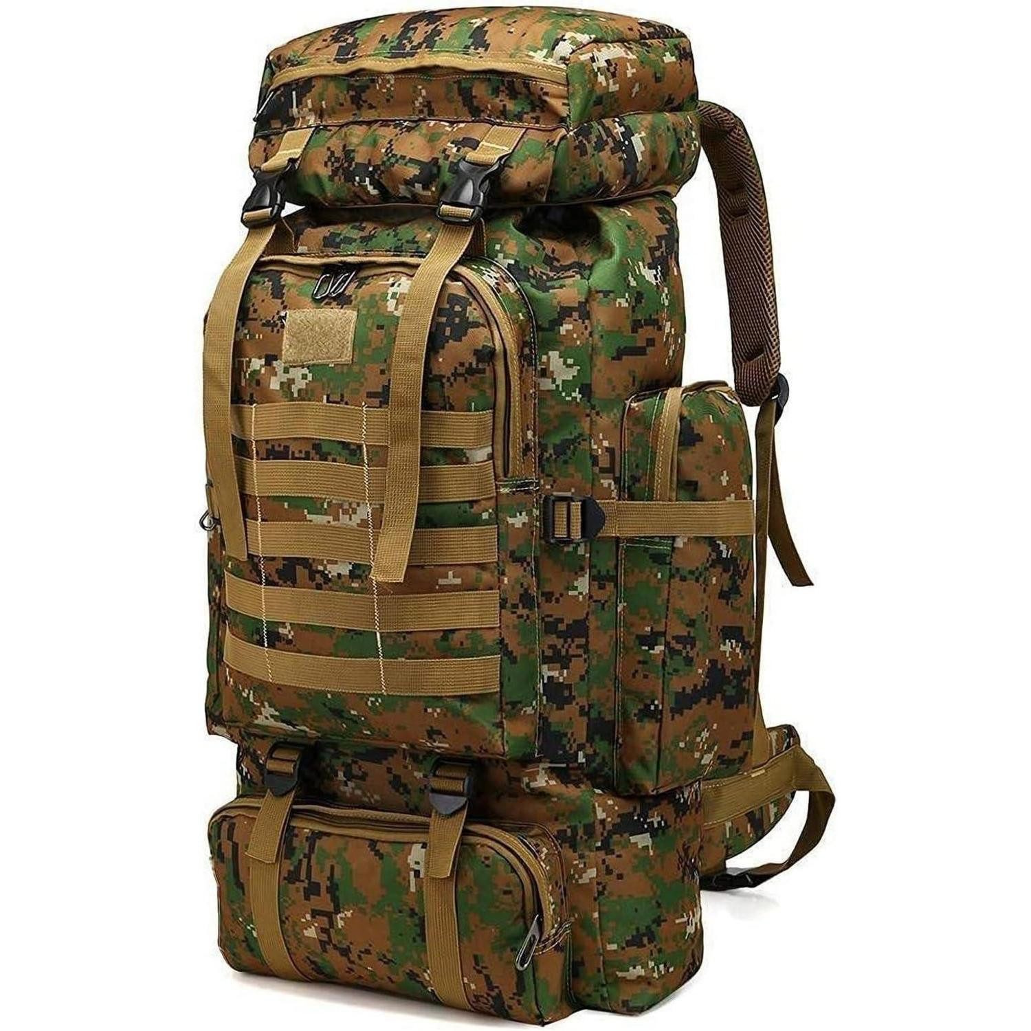 LuxusKollektion Wanderrucksack Rucksack 60L 80L Wasserdicht Wanderrucksack Herren Jungle Camouflage