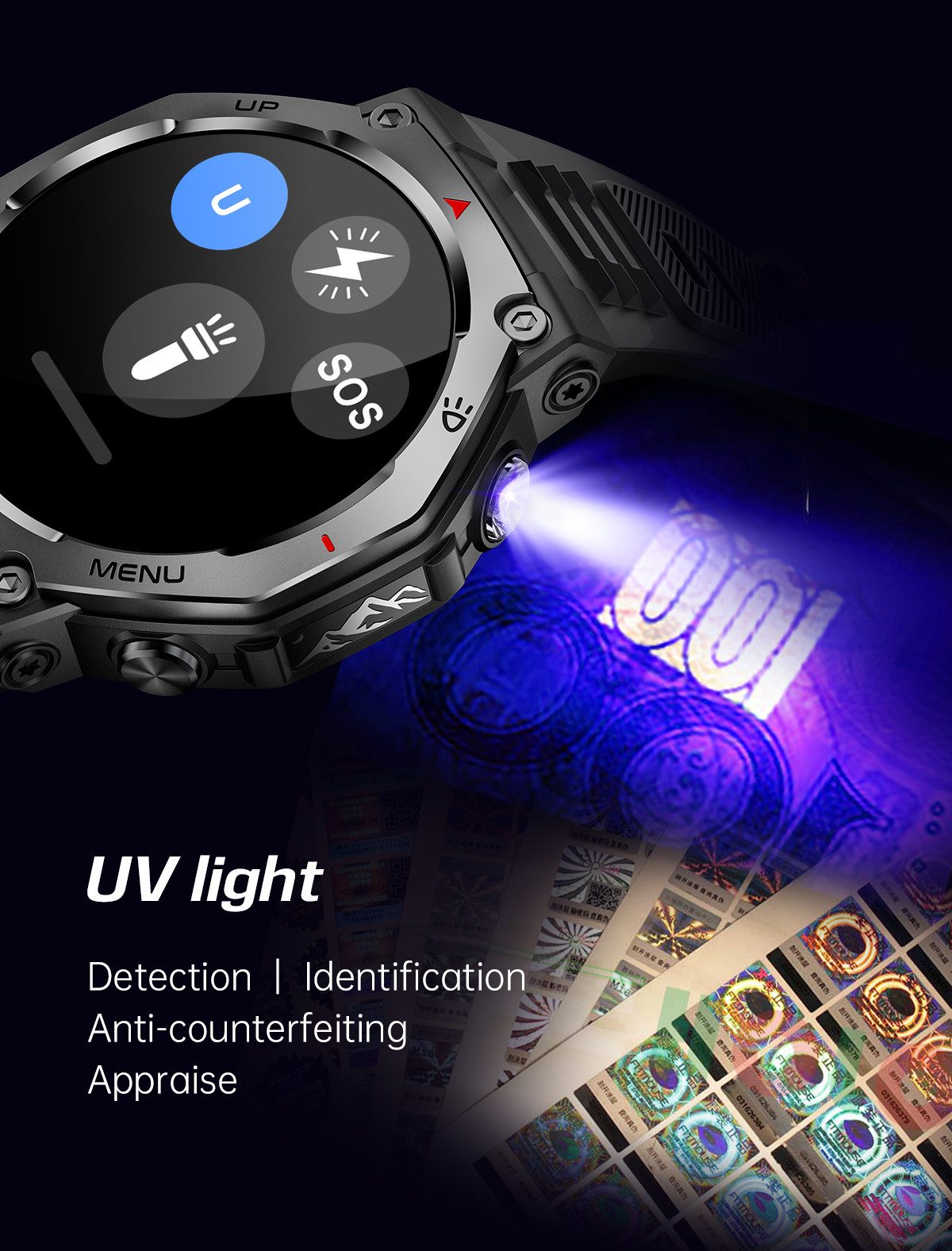 Zevelora Herren's Telefonfunktion 5ATM Wasserdicht Fitness-Tracker Smartwatch (1.43 Zoll, Android/iOS), Gesundheits- & Sportuhr mit Herzfrequenz, SpO₂, Schlaf & Stressanalyse