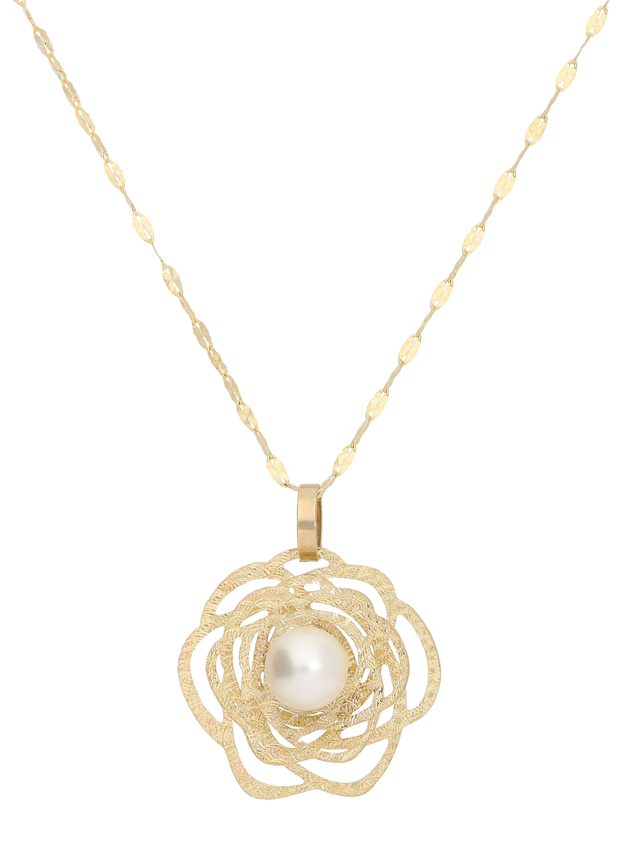 Vivance Kette mit Anhänger »Blume«, fantasievoller Blumenanhänger mit