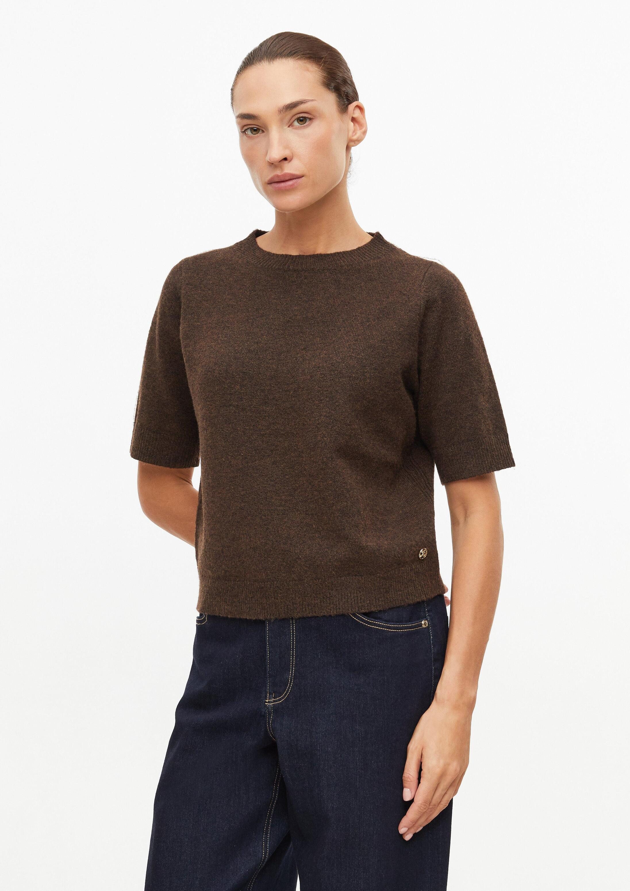 s.Oliver Kurzarmpullover Strickpullover Kurzarm-Pullover mit Rippbündchen