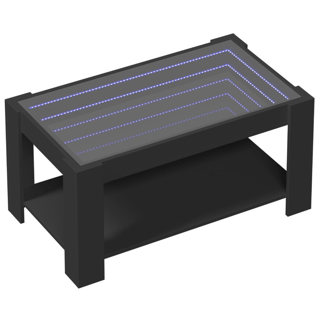 vidaXL Couchtisch LED-Couchtisch Schwarz 93x53x45 cm Holzwerkstoff (1-St)