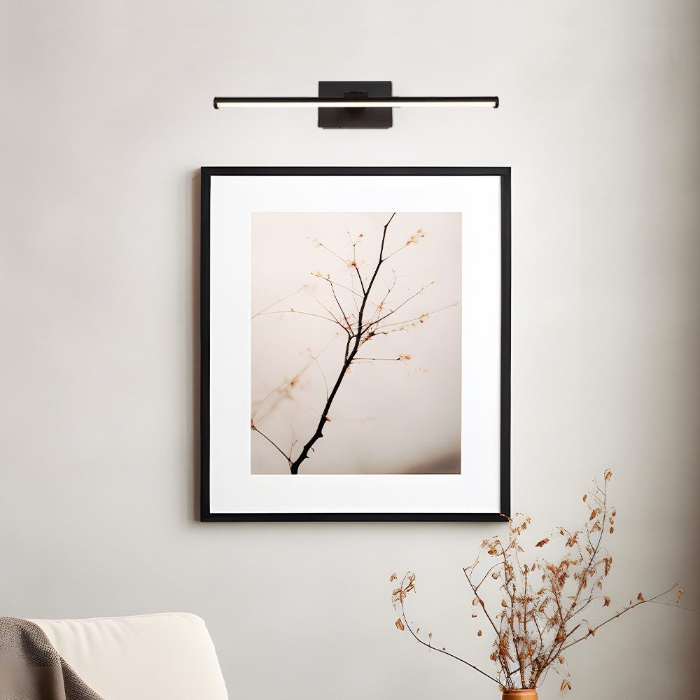 GLOBO LIGHTING LED Bilderleuchte, LED-Leuchtmittel fest verbaut, Warmweiß, Bilderlampe Wandleuchte Fernbedienung LED beweglich Akku USB schwarz