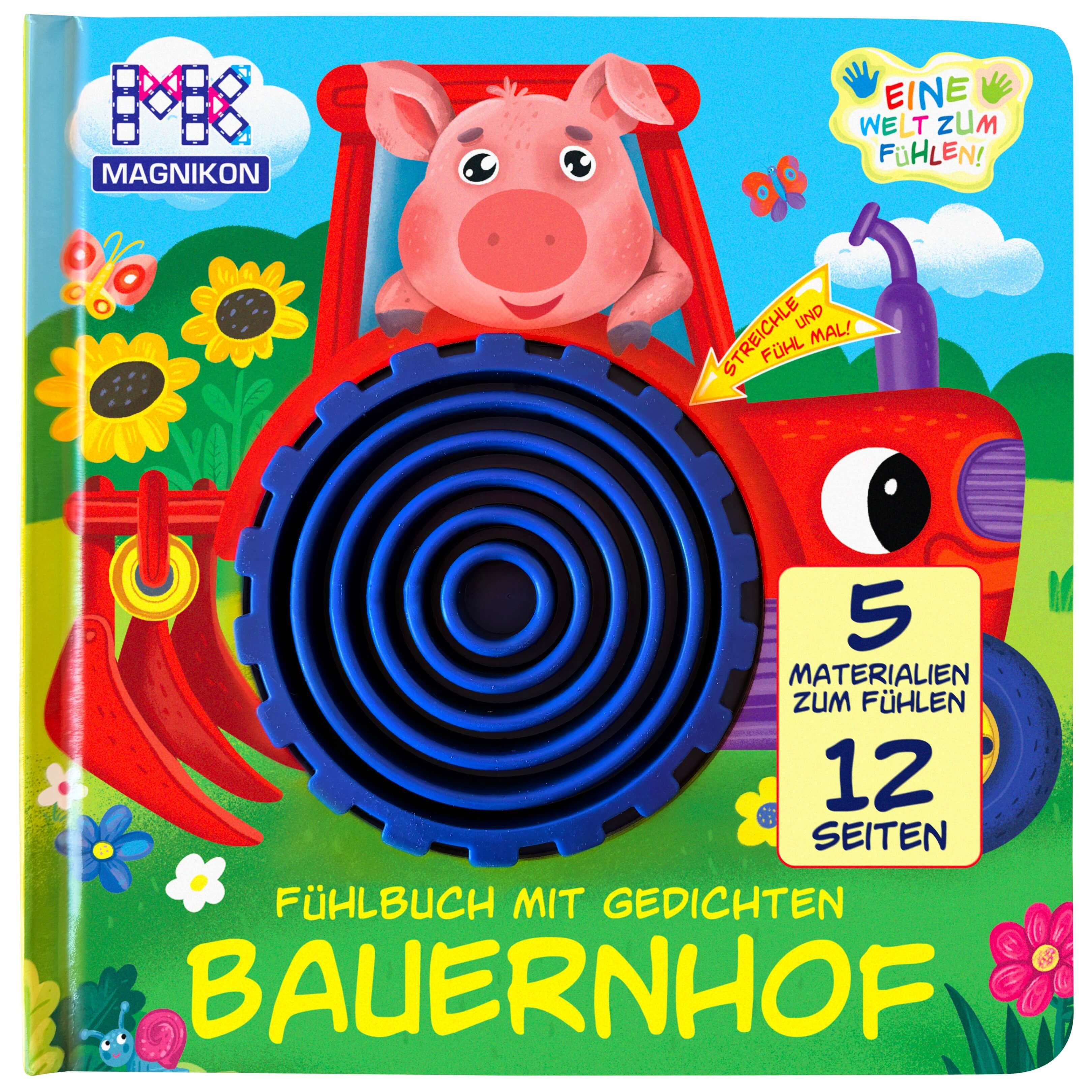 MAGNIKON Lernspielzeug Fühlbuch Bauernhof (5 verschiedene Materialien), 5 verschiedene Materialien