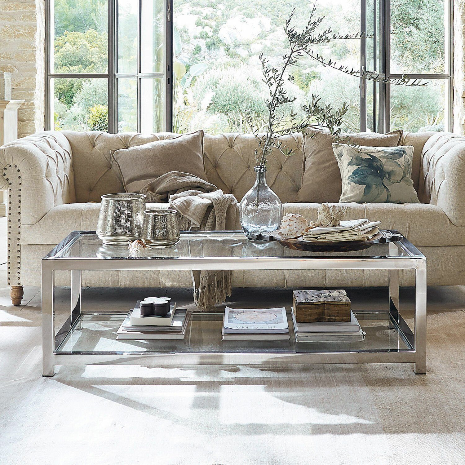 Mirabeau Couchtisch Couchtisch Clayton silber/klar günstig online kaufen