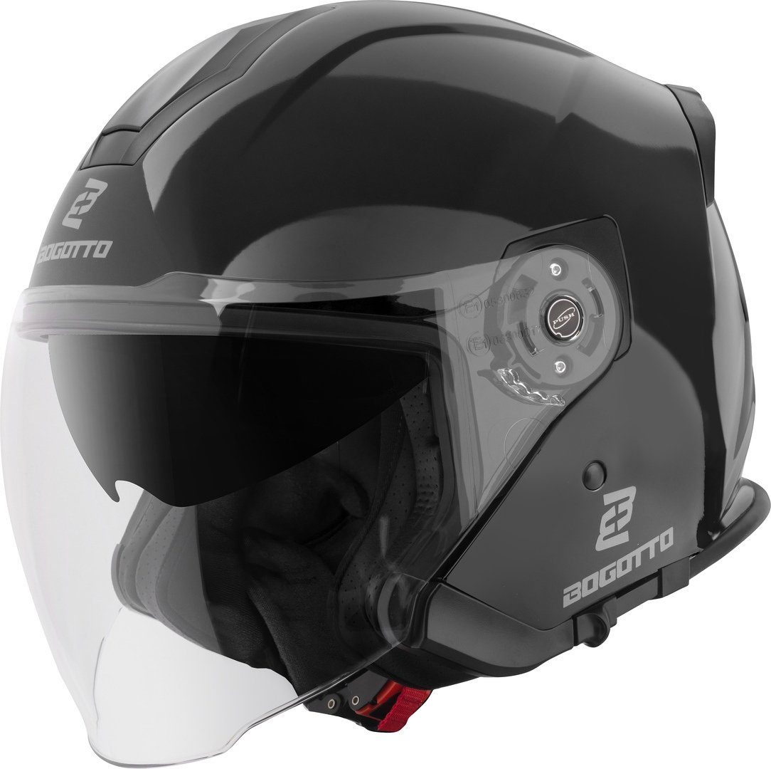 Bogotto Motorradhelm H586 Jethelm, integriertes Sonnenvisier